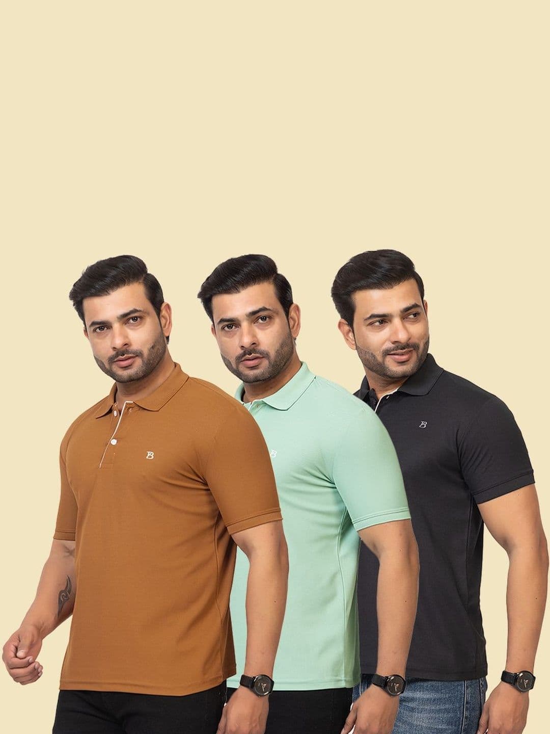 GEE 5 Men Brand Logo Polo Collar Pockets T-shirt - view 1