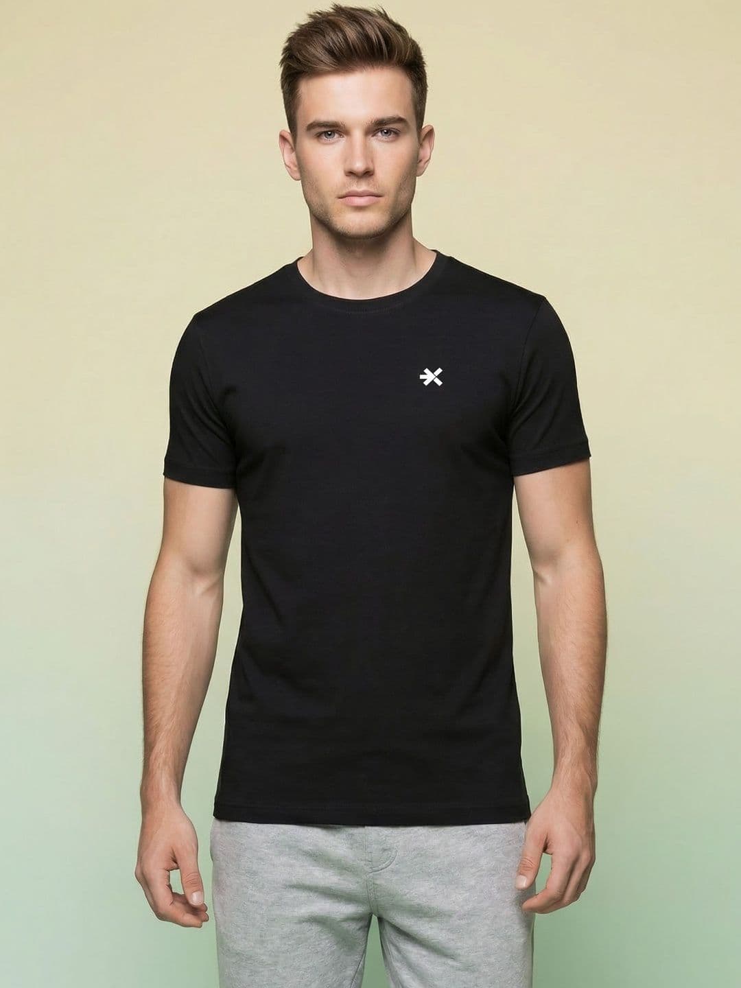 HRX by Hrithik Roshan Men Brand Logo Pure Cotton Blend T-shirt - view 1