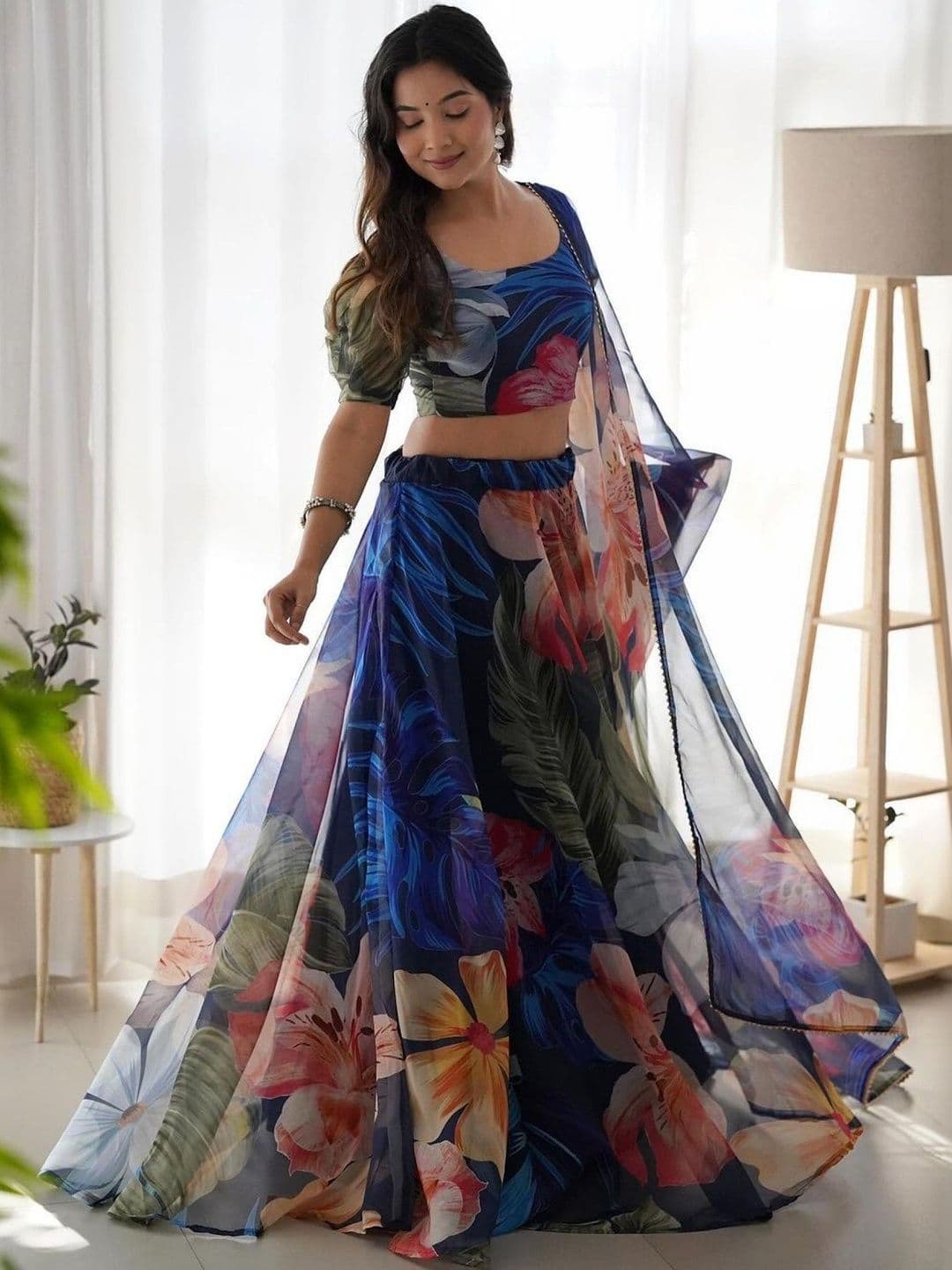 KRYSAL Printed Semi-Stitched Lehenga & Blouse With Dupatta - view 1