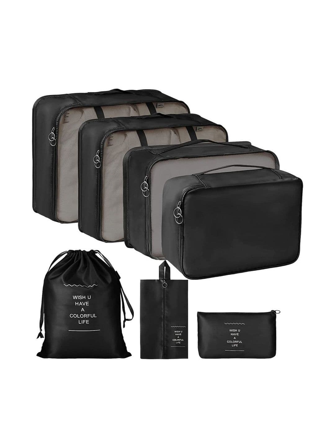 Galley way Black 7-Pieces Lightweight Cube Travel Organisers - view 1
