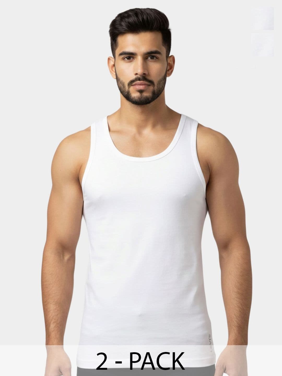 Levis Men Pack of 2 Sleeveless Pure Cotton No Side Seam with Tag-Free Comfort Vest - view 1