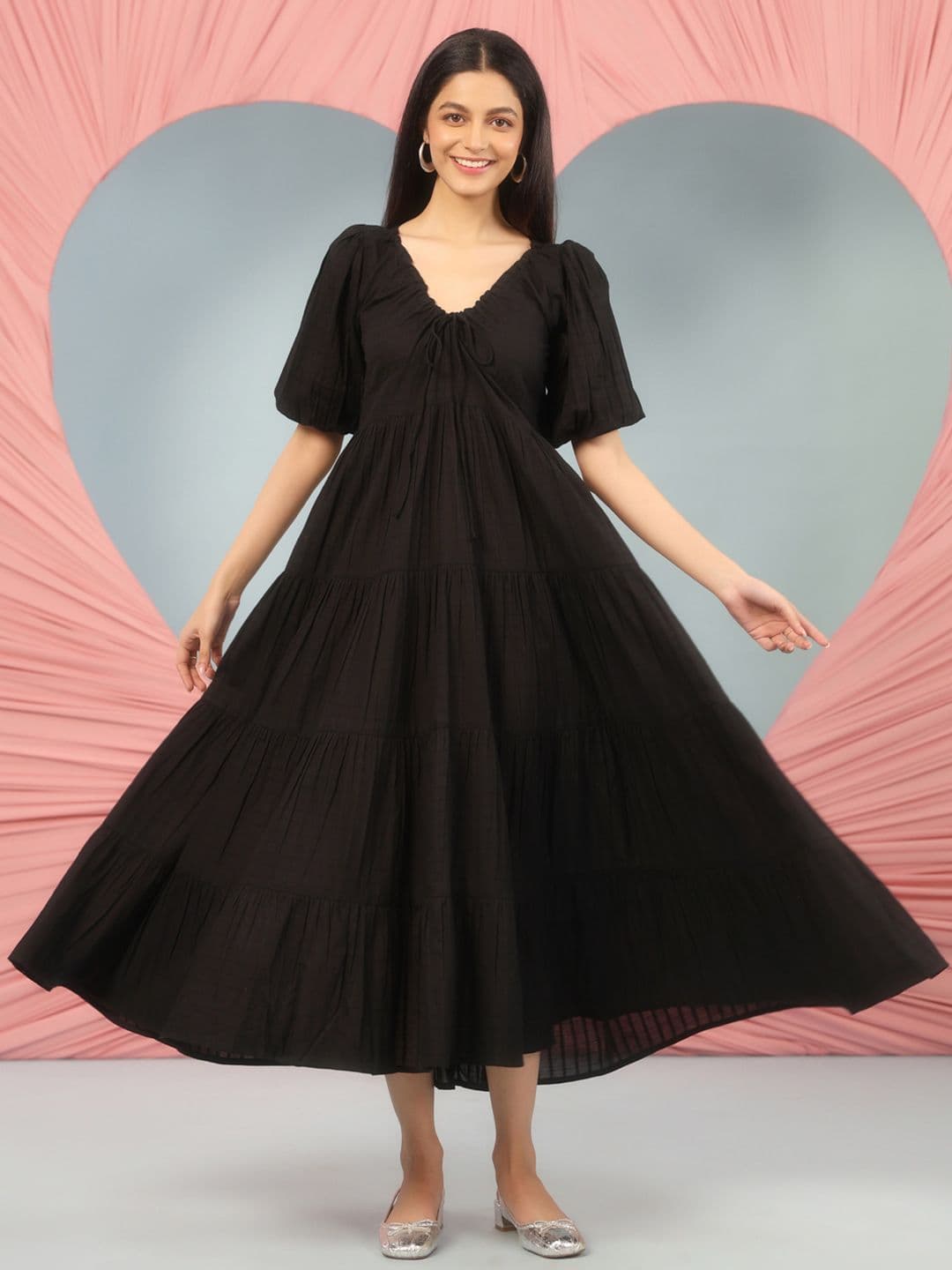 anayna Cotton Fit & Flared Maxi Ethnic Dresses - view 1