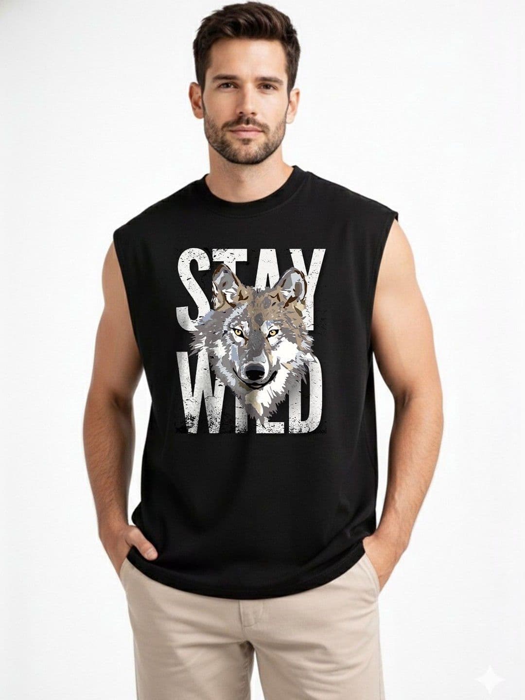 Organic Chics Printed Cotton Gym Vest - view 1