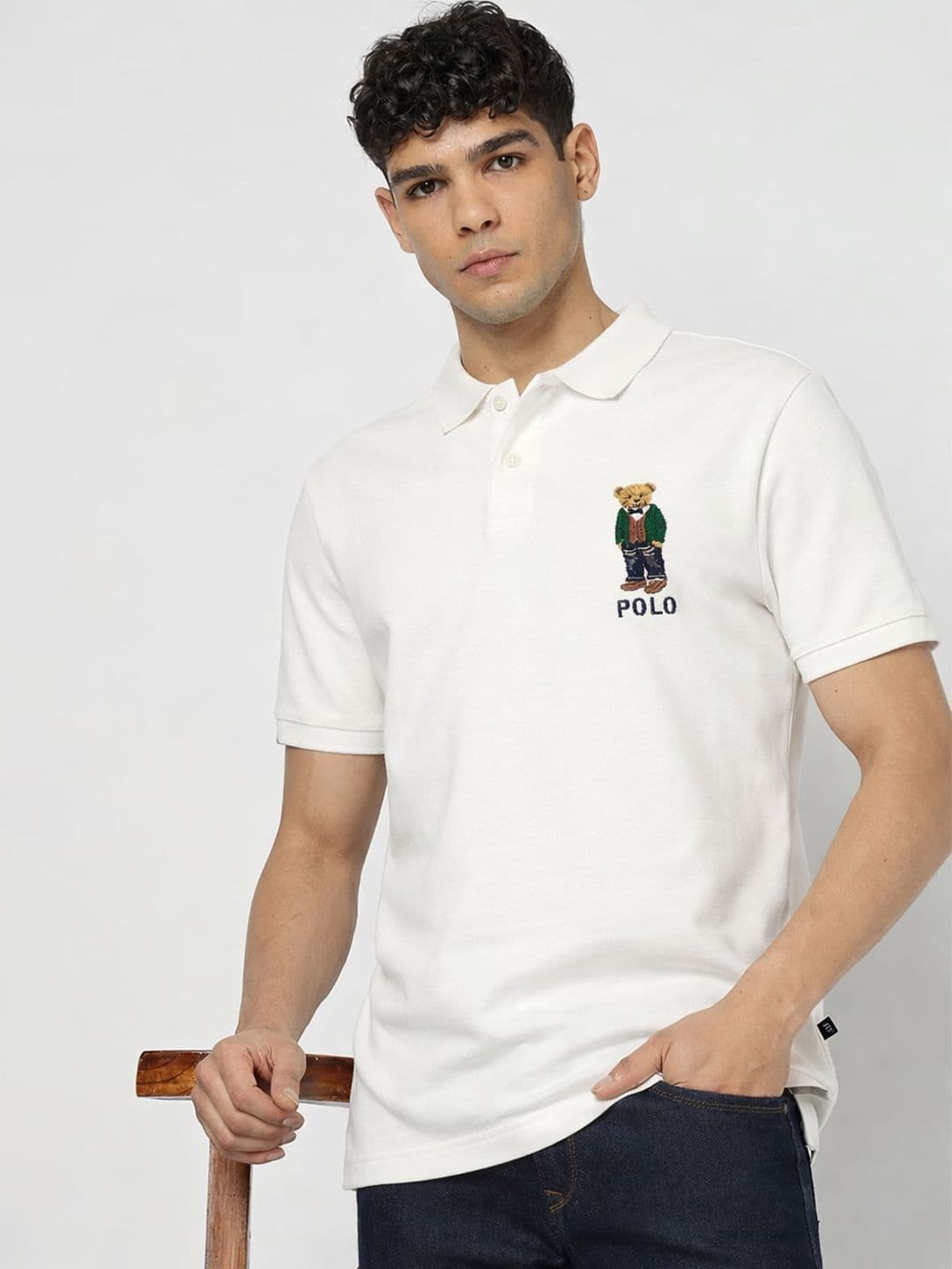 COMBRAIDED Men Printed Polo Collar T-shirt - view 1