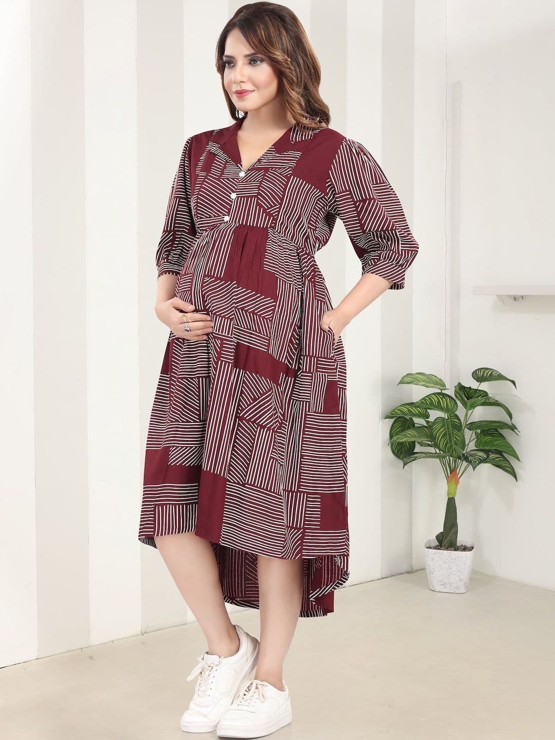 MomsBae Print A-Line Midi Dress - view 1