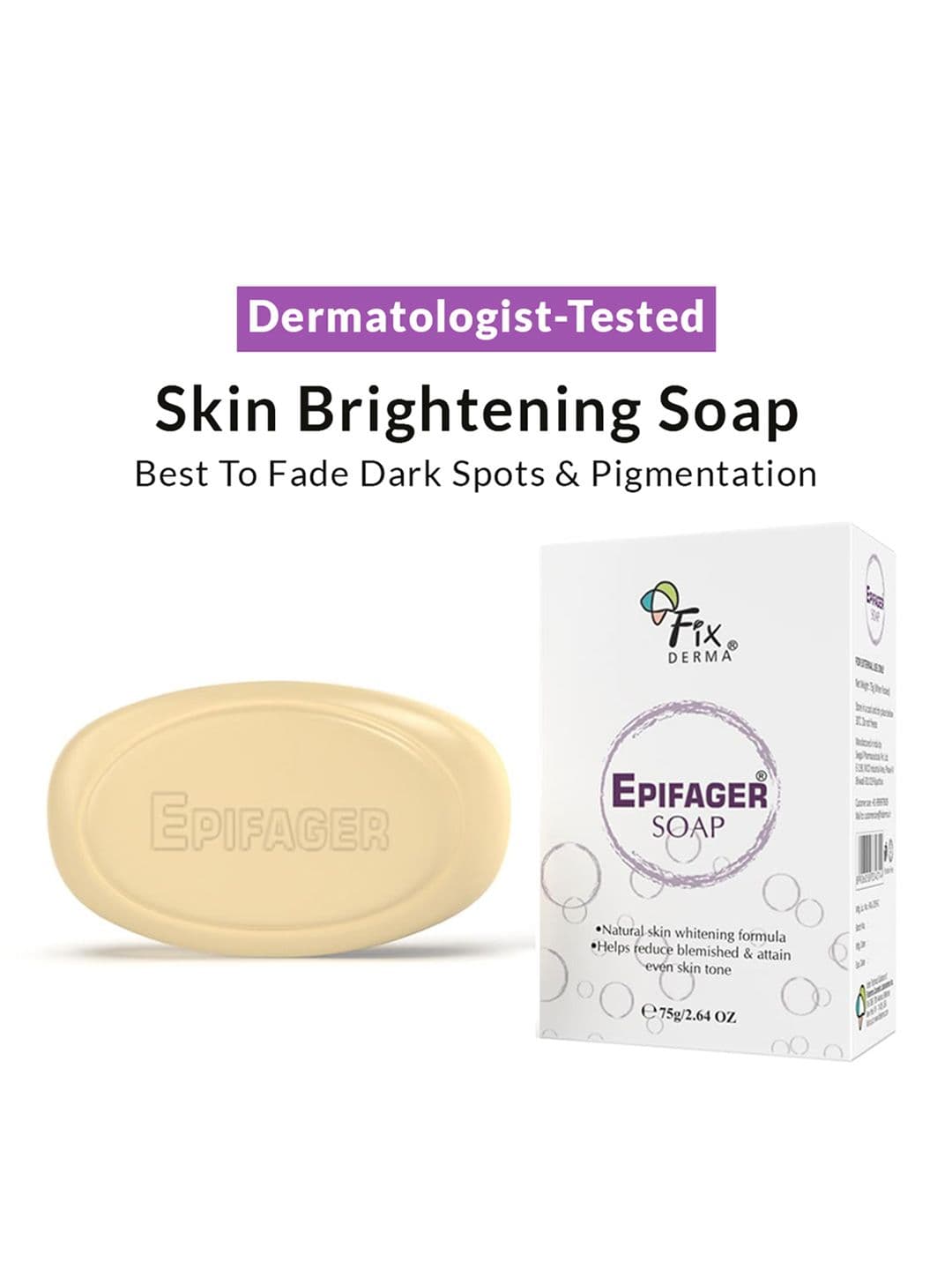 FIXDERMA Kojic Acid Soap Epifager Soap Fades Dark Spots Brighten & Lighten Skin- 75g - view 1