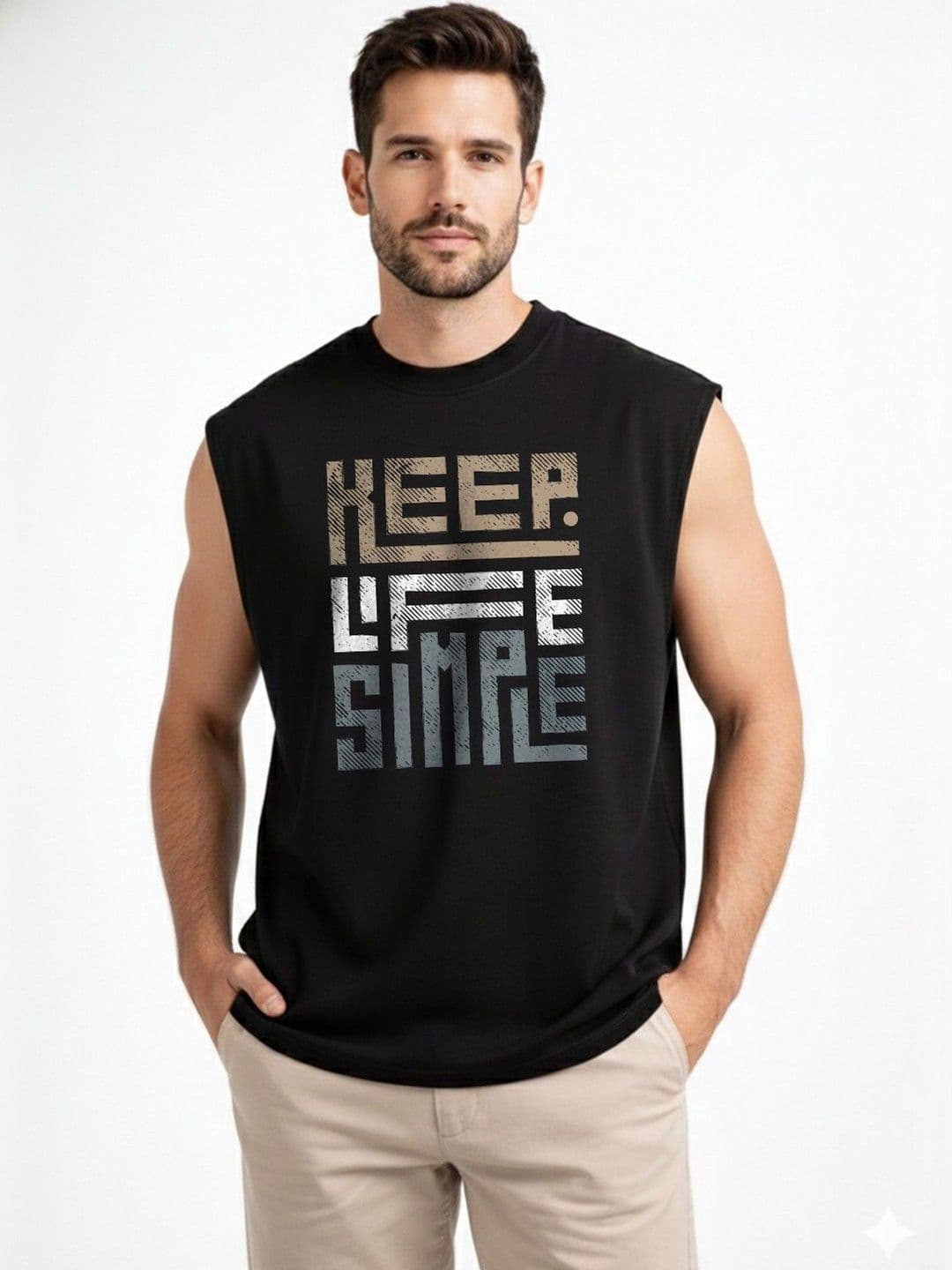 Organic Chics Printed Cotton Gym Vest - view 1