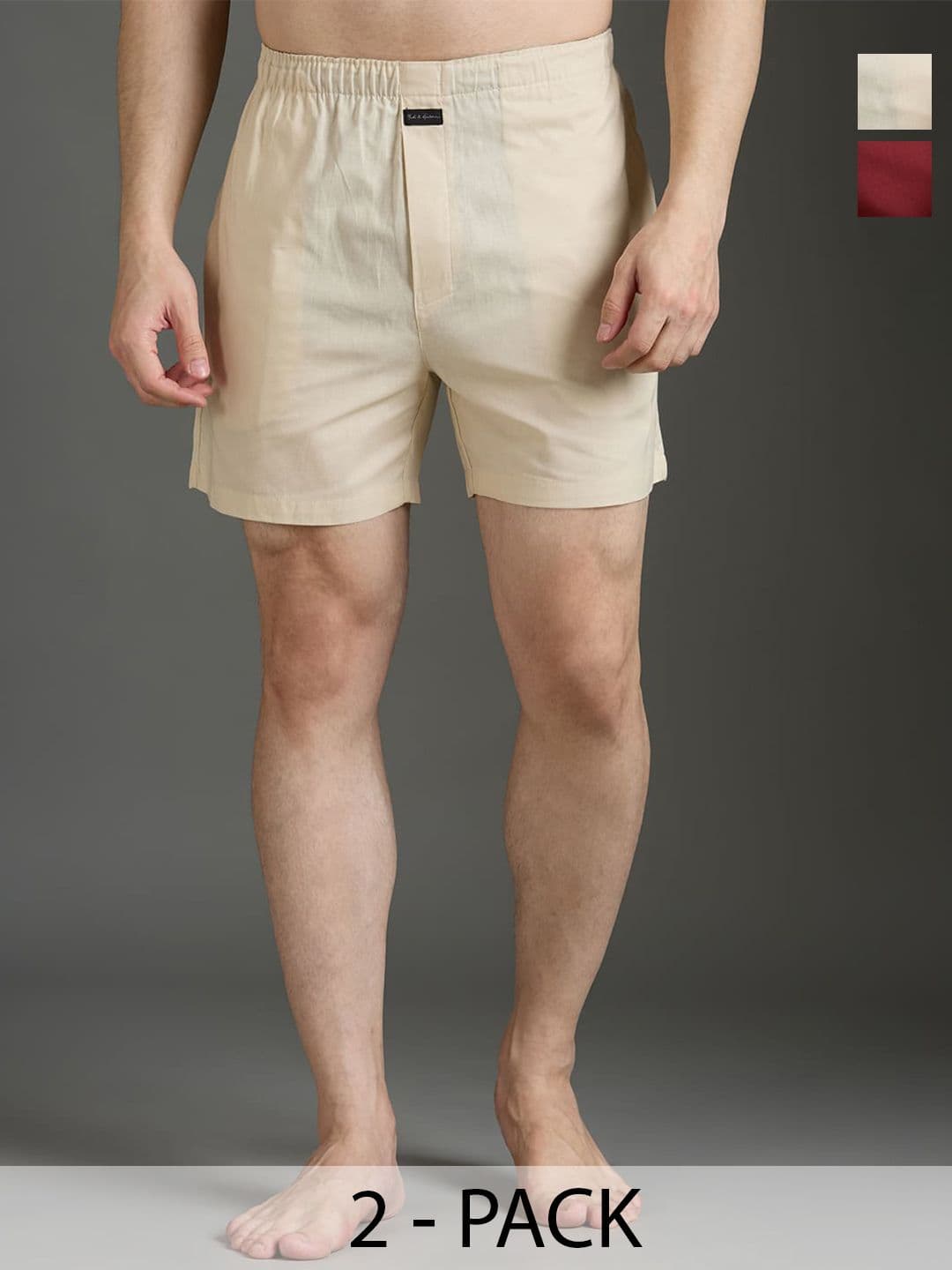 Mast & Harbour Pack Of 2 Men Printed Pure Cotton Mid-Rise Boxer - view 1