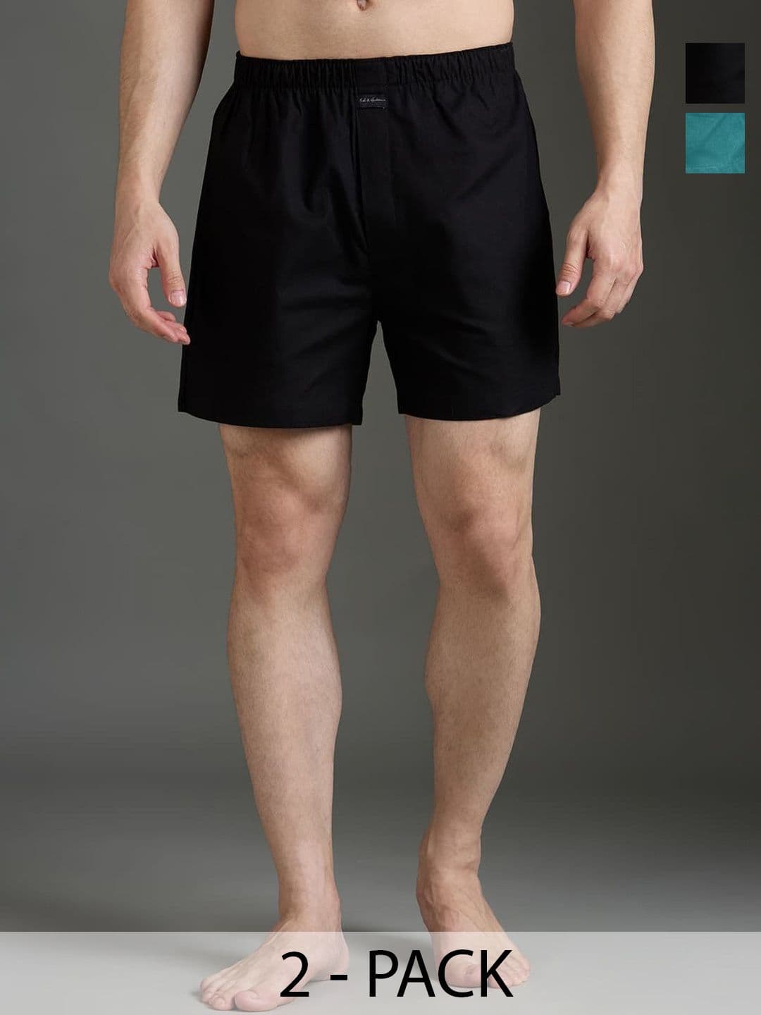 Mast & Harbour Men Pack Of 2 Pure Cotton Mid-Rise Boxer - view 1