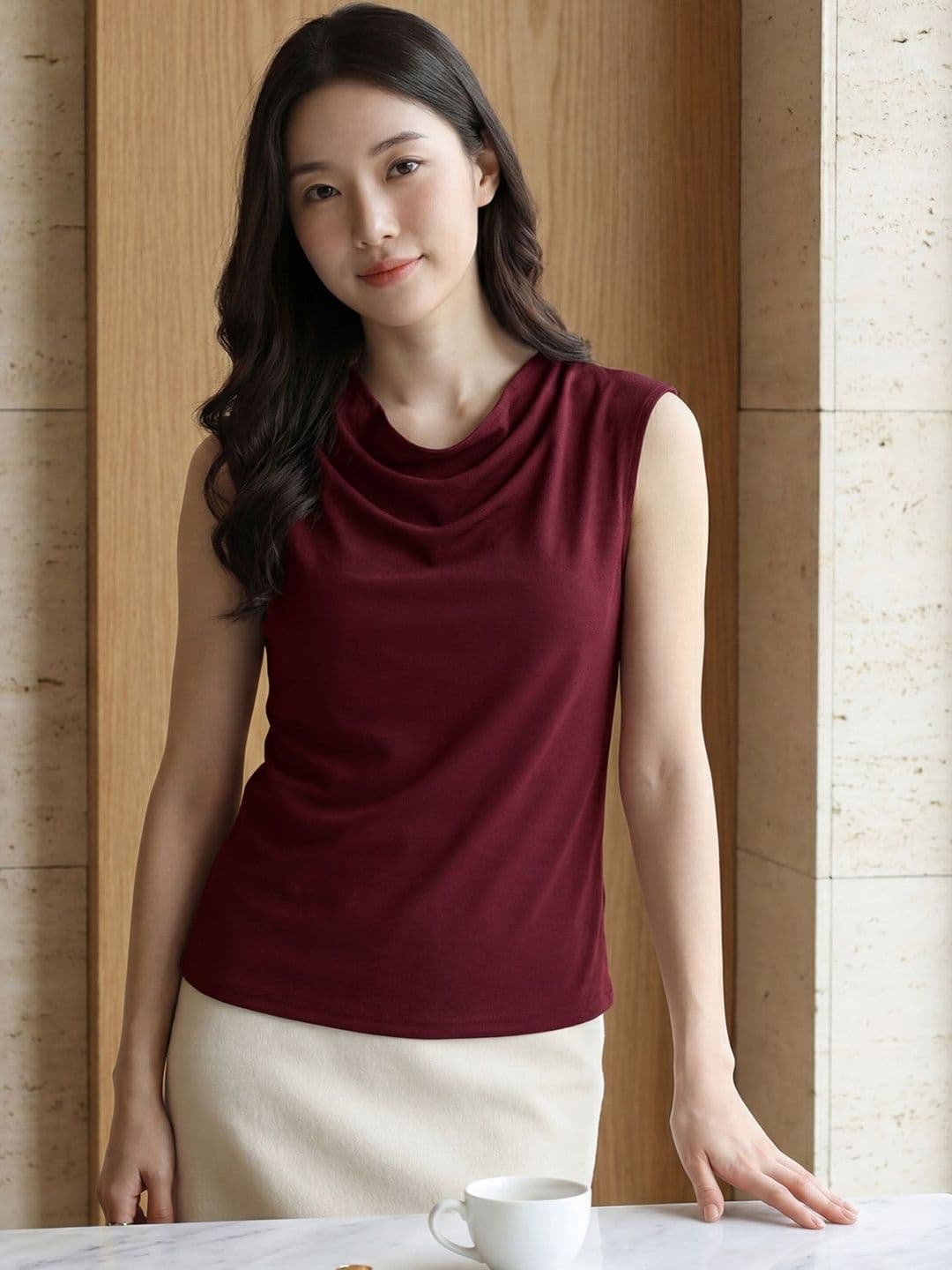 Selvia Edge Cowl Neck Top - view 1