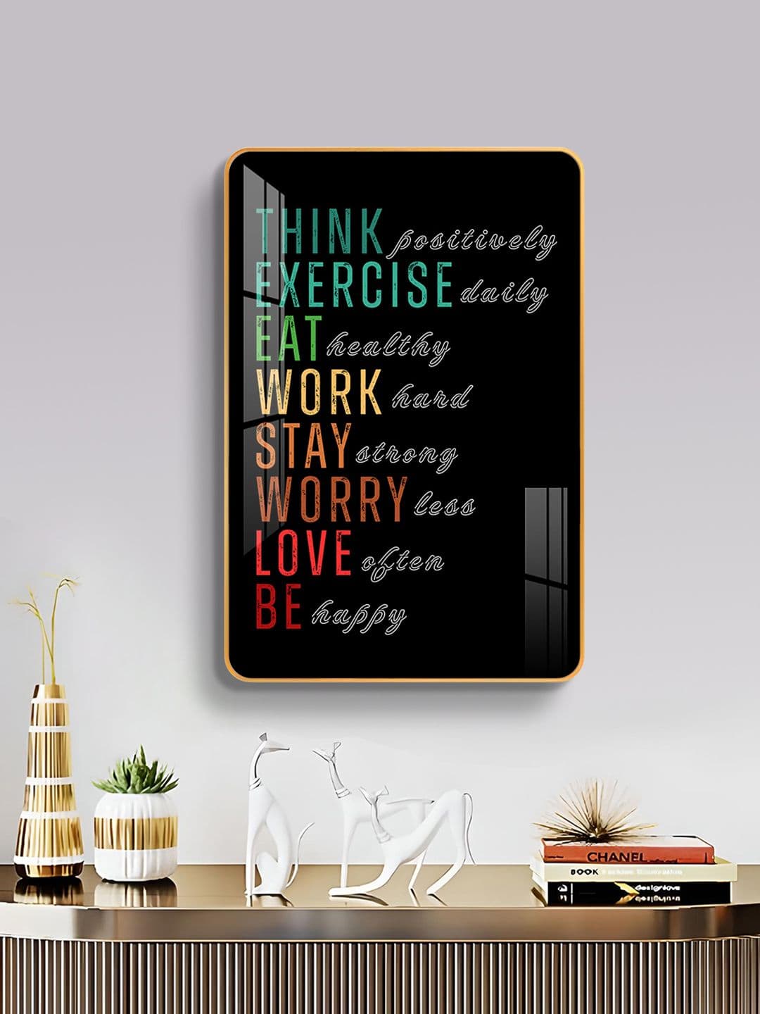 THE NEXT DECOR Black Single Piece Glass Wall Paintings - view 1