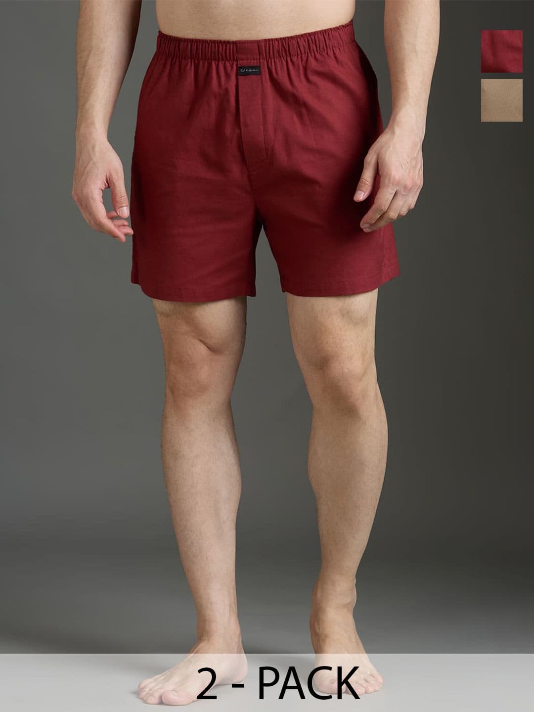 Mast & Harbour Men Pack Of 2 Pure Cotton Mid-Rise Boxer - view 1