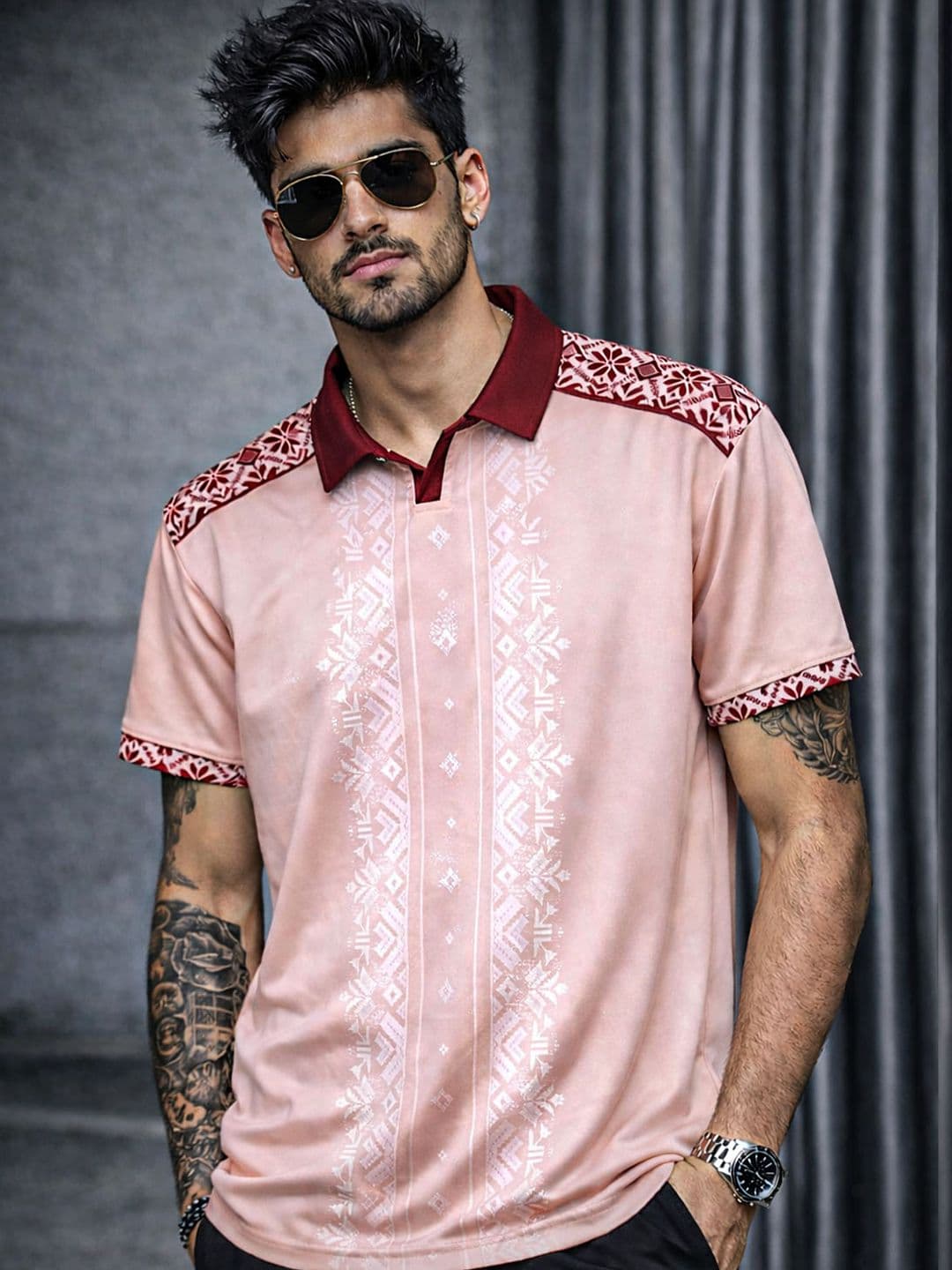 Force Men Printed Polo Collar T-shirt - view 1