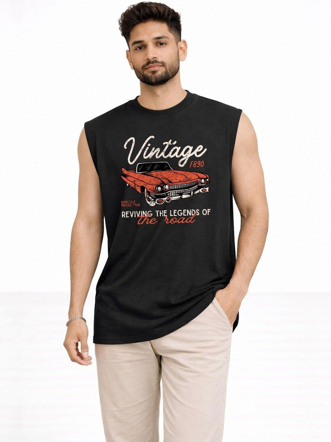 Organic Chics Printed Cotton Gym Vest - view 1