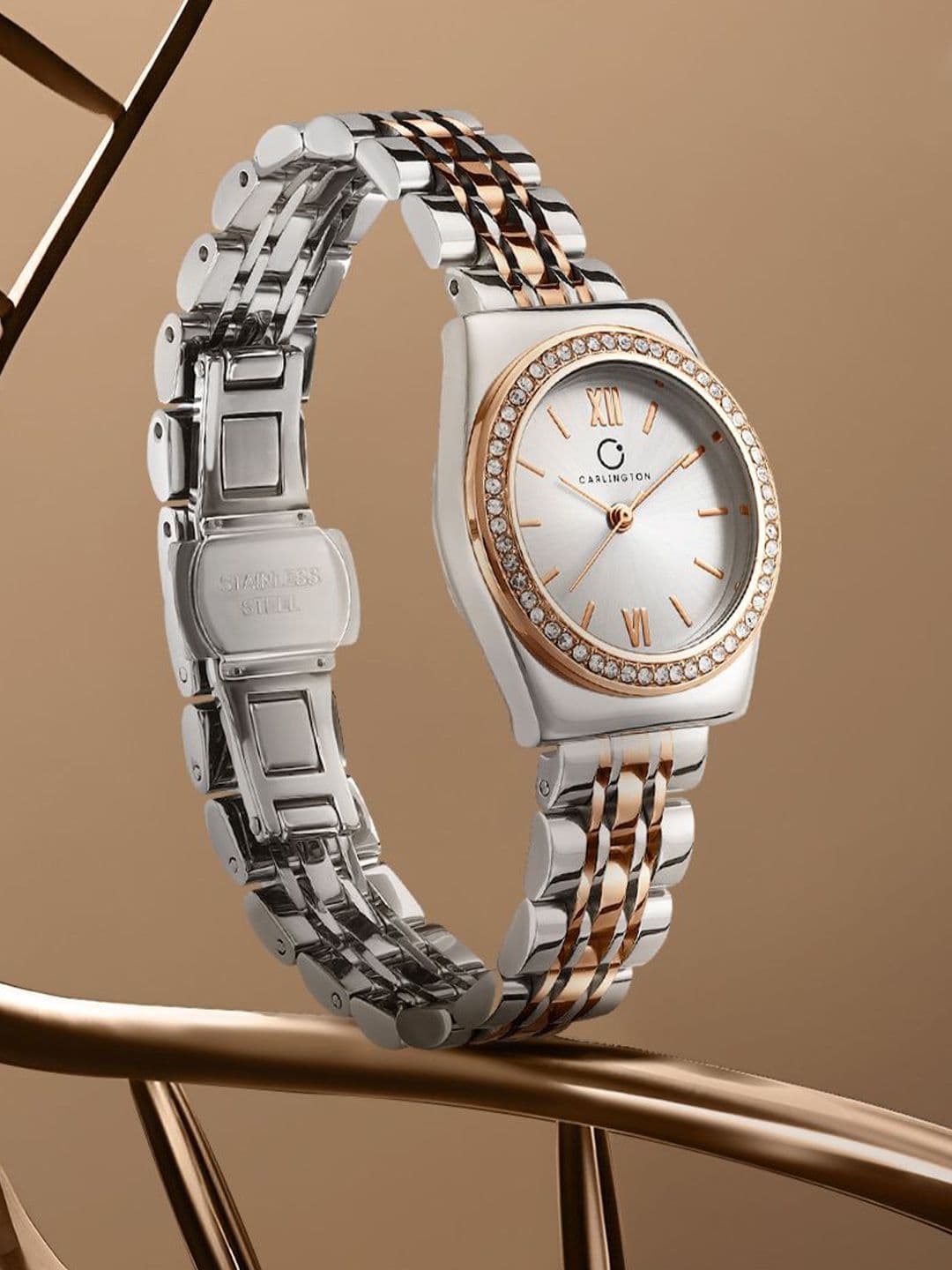 CARLINGTON Women Dial & Stainless Steel Straps Analogue Watch Diva 107 Two Tone Silver - view 1