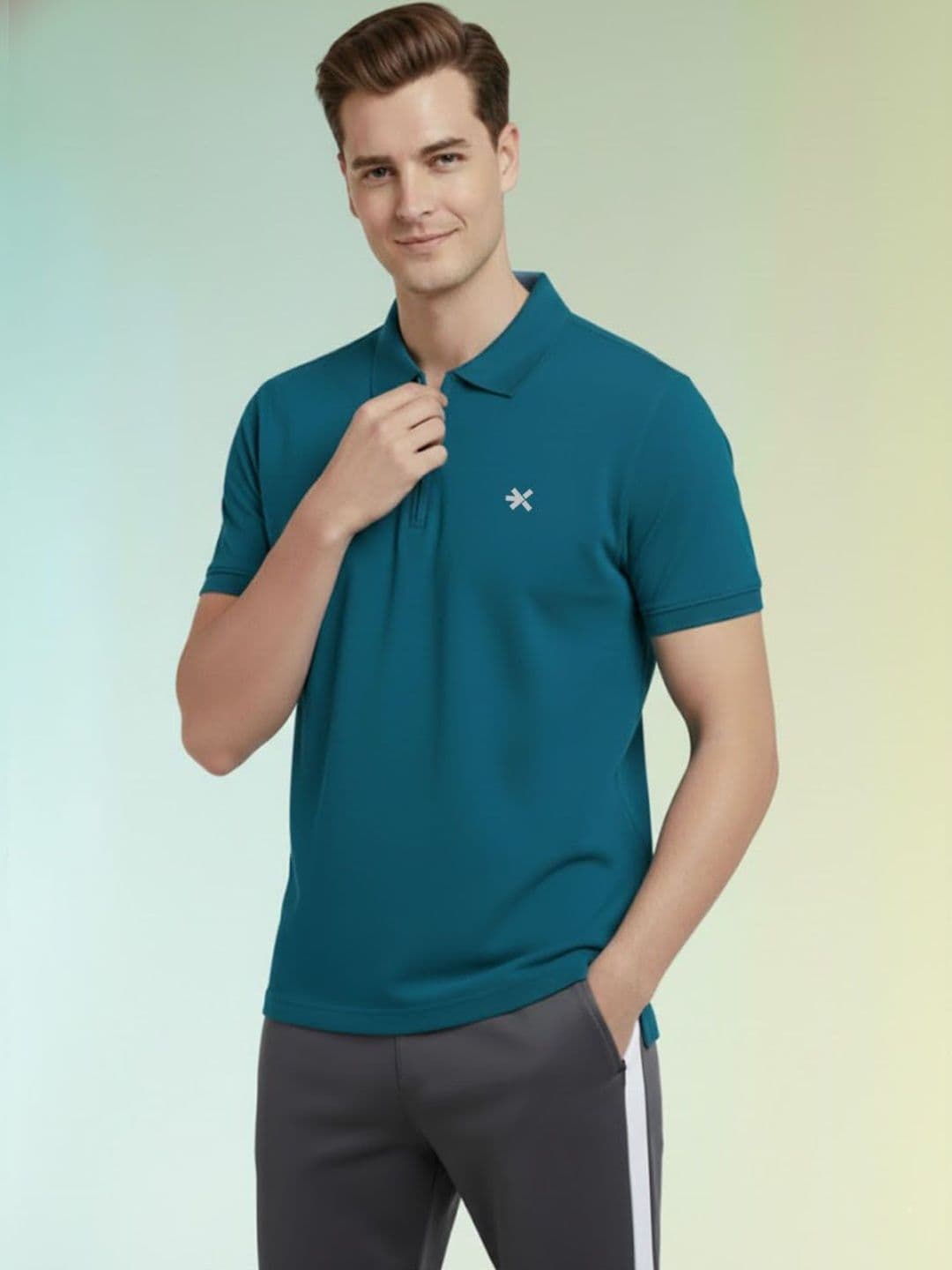 HRX by Hrithik Roshan Men Brand Logo Polo Collar Pockets T-shirt - view 1