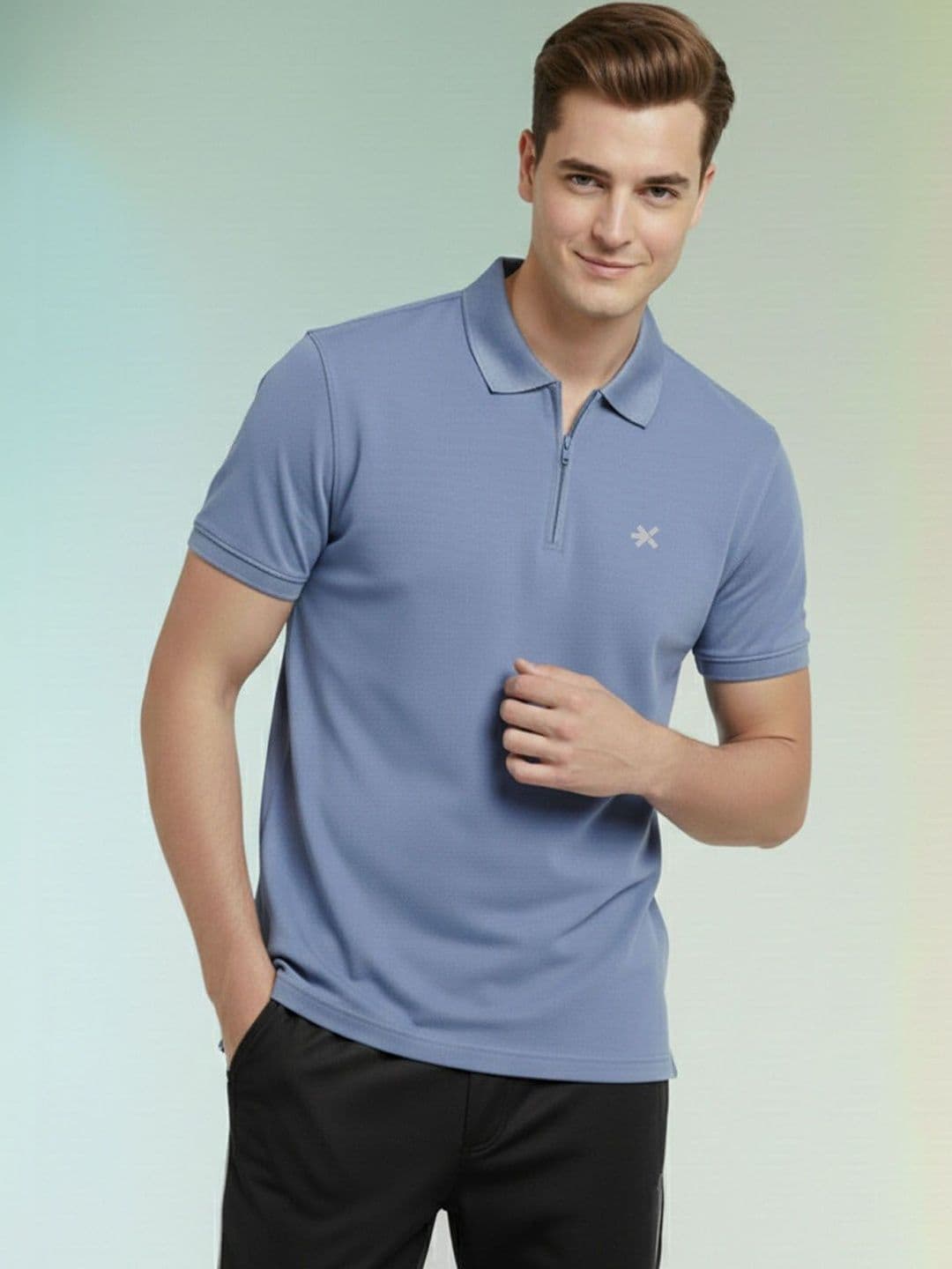 HRX by Hrithik Roshan Men Brand Logo Polo Collar T-shirt - view 1