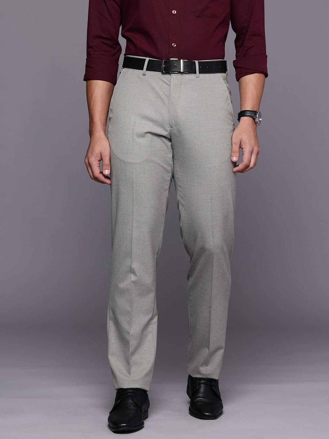 Louis Philippe Men Flat-Front Formal Trousers - view 1