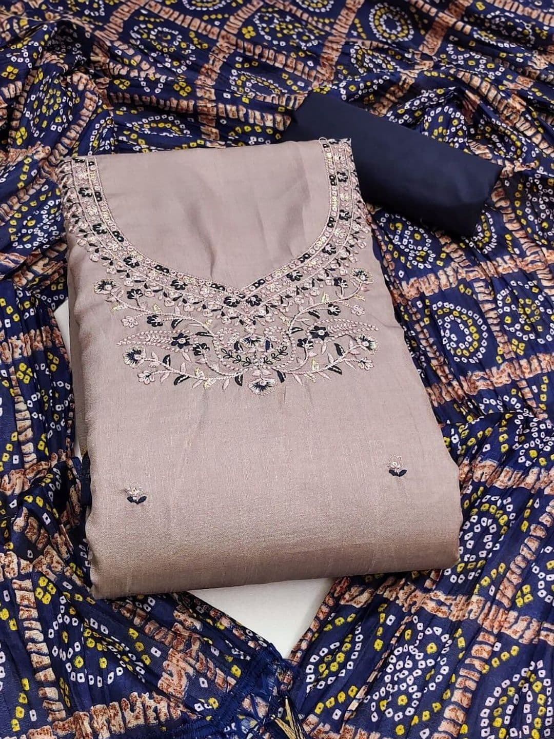 LeeliPeeri Designer Embroidered Unstitched Dress Material - view 1
