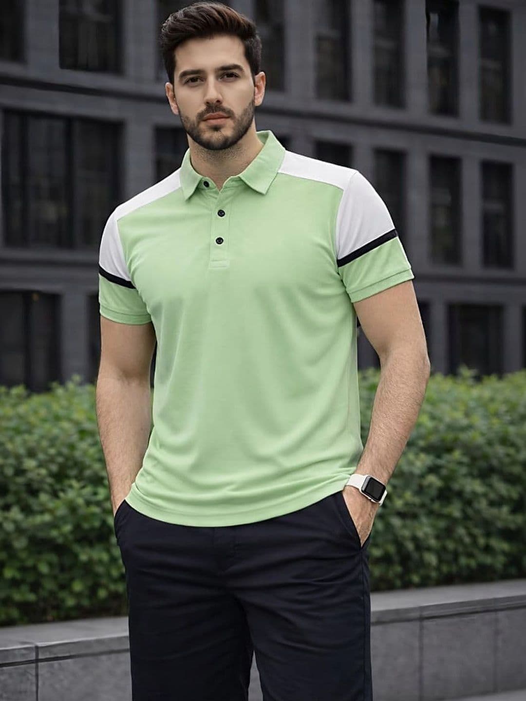 Moda Rapido Men Colourblocked Polo Collar T-shirt - view 1