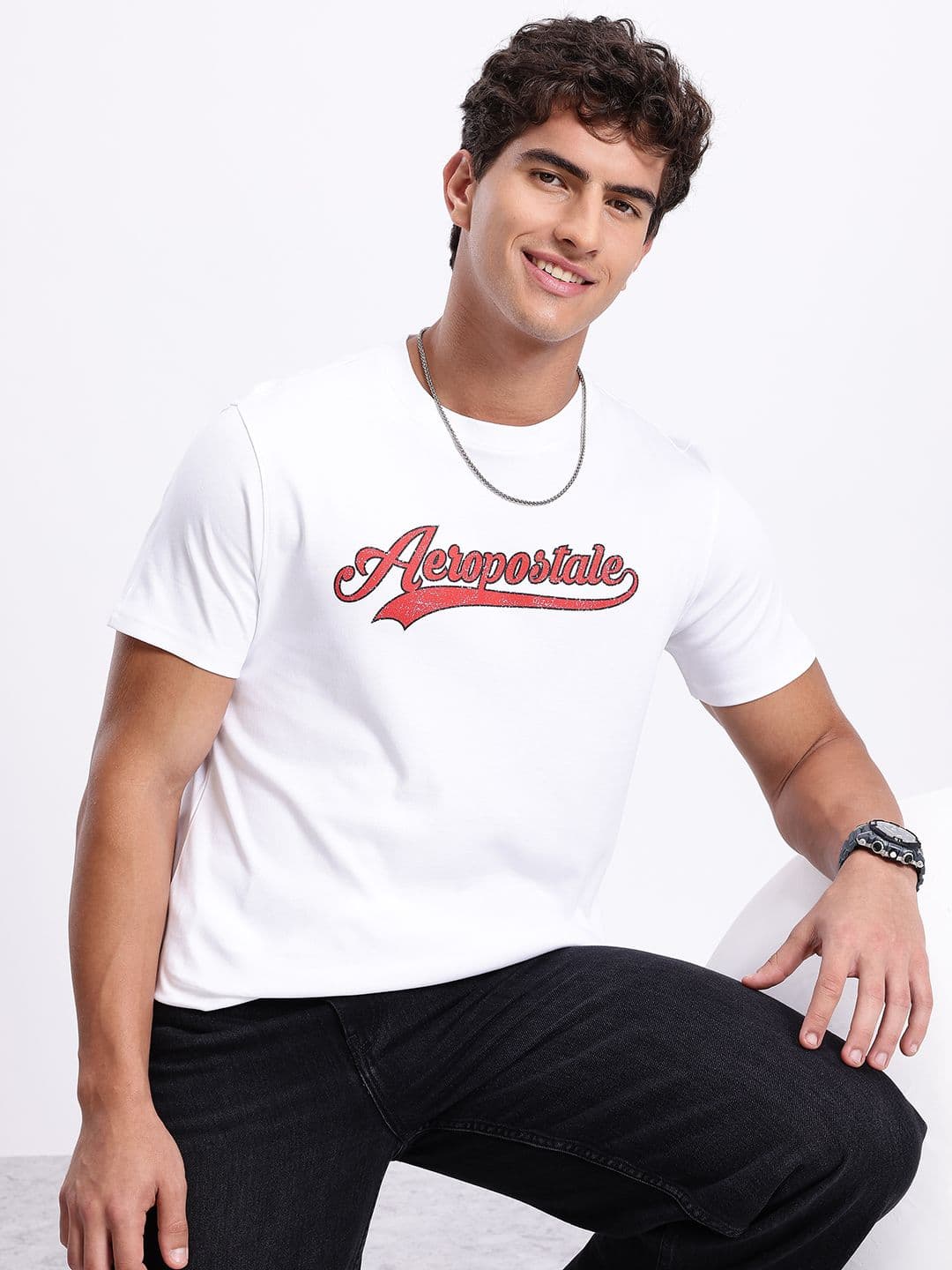 Aeropostale Brand Logo Printed Pure Cotton T-shirt - view 1