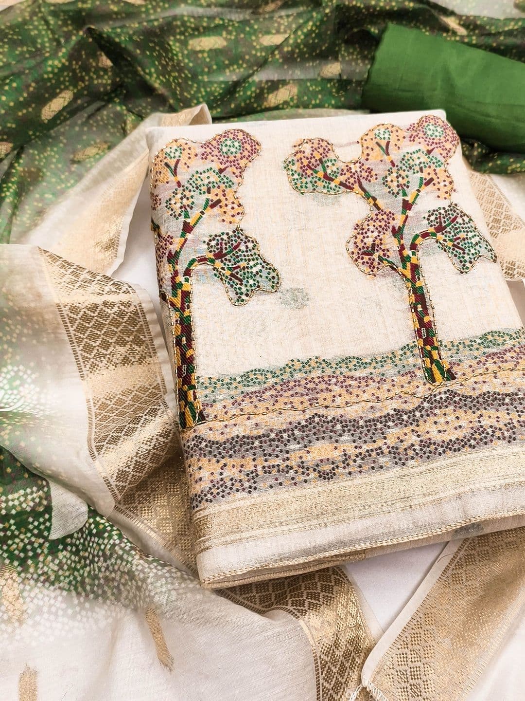 Dhaaga Ghar Embroidered Unstitched Dress Material - view 1