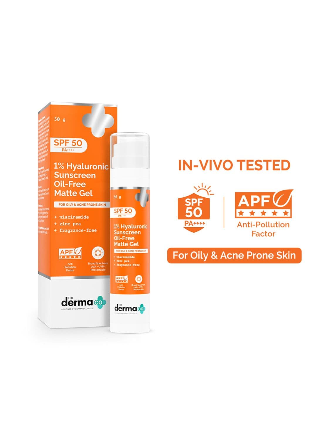 The Derma co. 1% Hyaluronic Sunscreen Oil-Free Gel - 50g In-Vivo tested - view 1