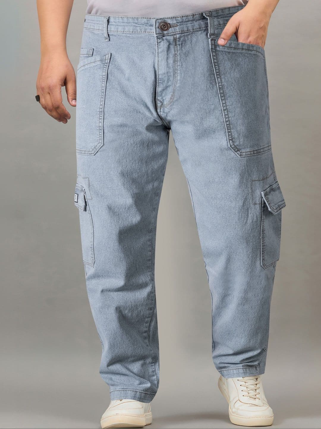 RIG BONE Men Loose Relaxed Fit Mid-Rise Light Fade Stretchable Jeans - view 1