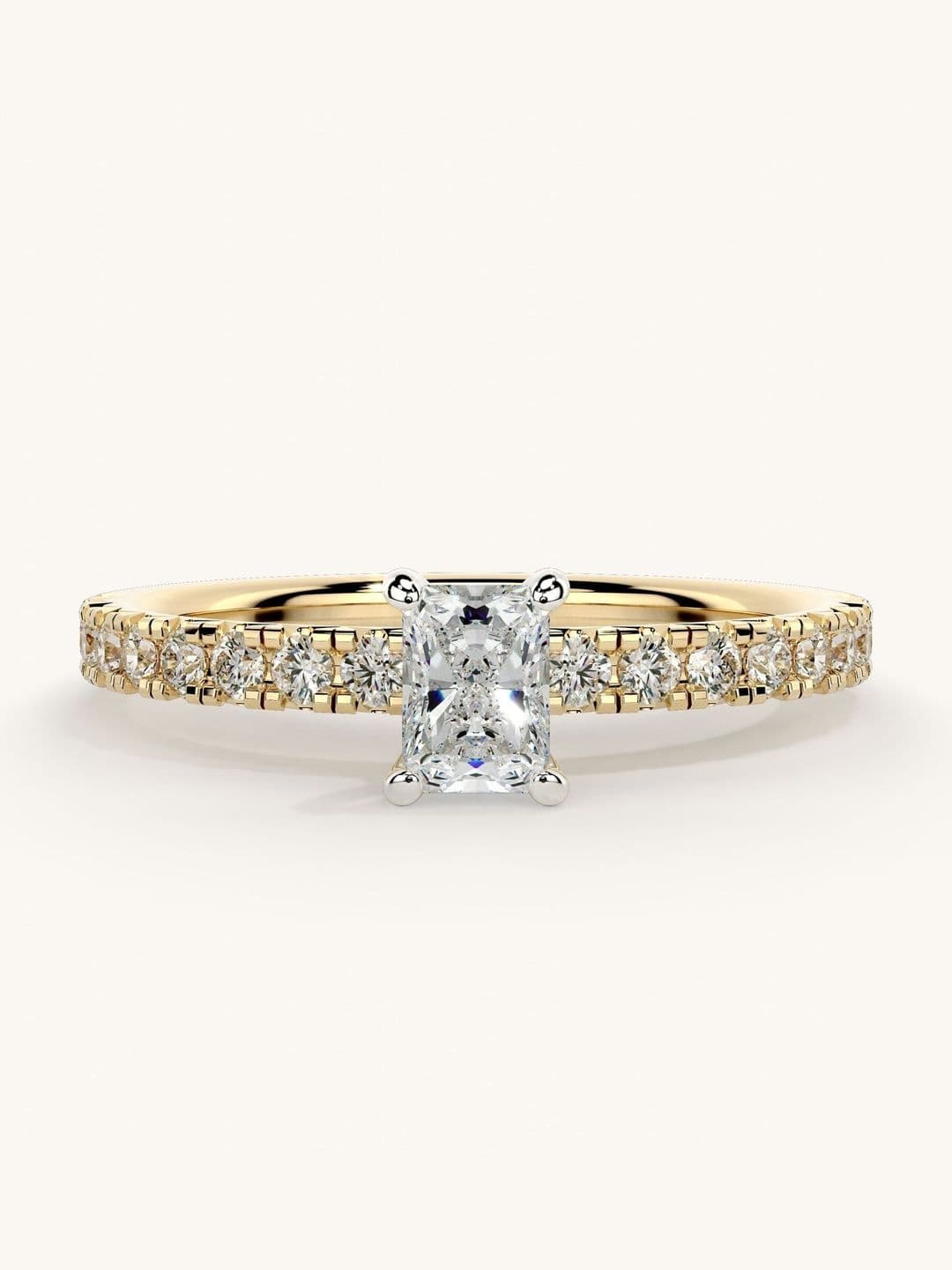 VALANOVA 925 Sterling Silver Gold-Plated Diamond Studded Finger Ring - 1.35g - view 1
