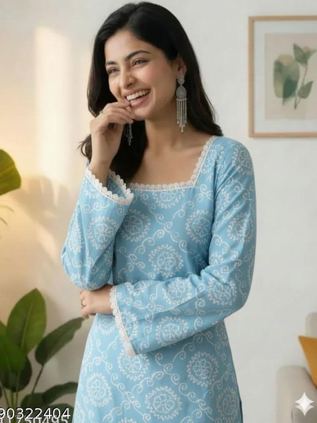 Classy Creation Ethnic Motifs Printed Square Neck Kurti - view 1