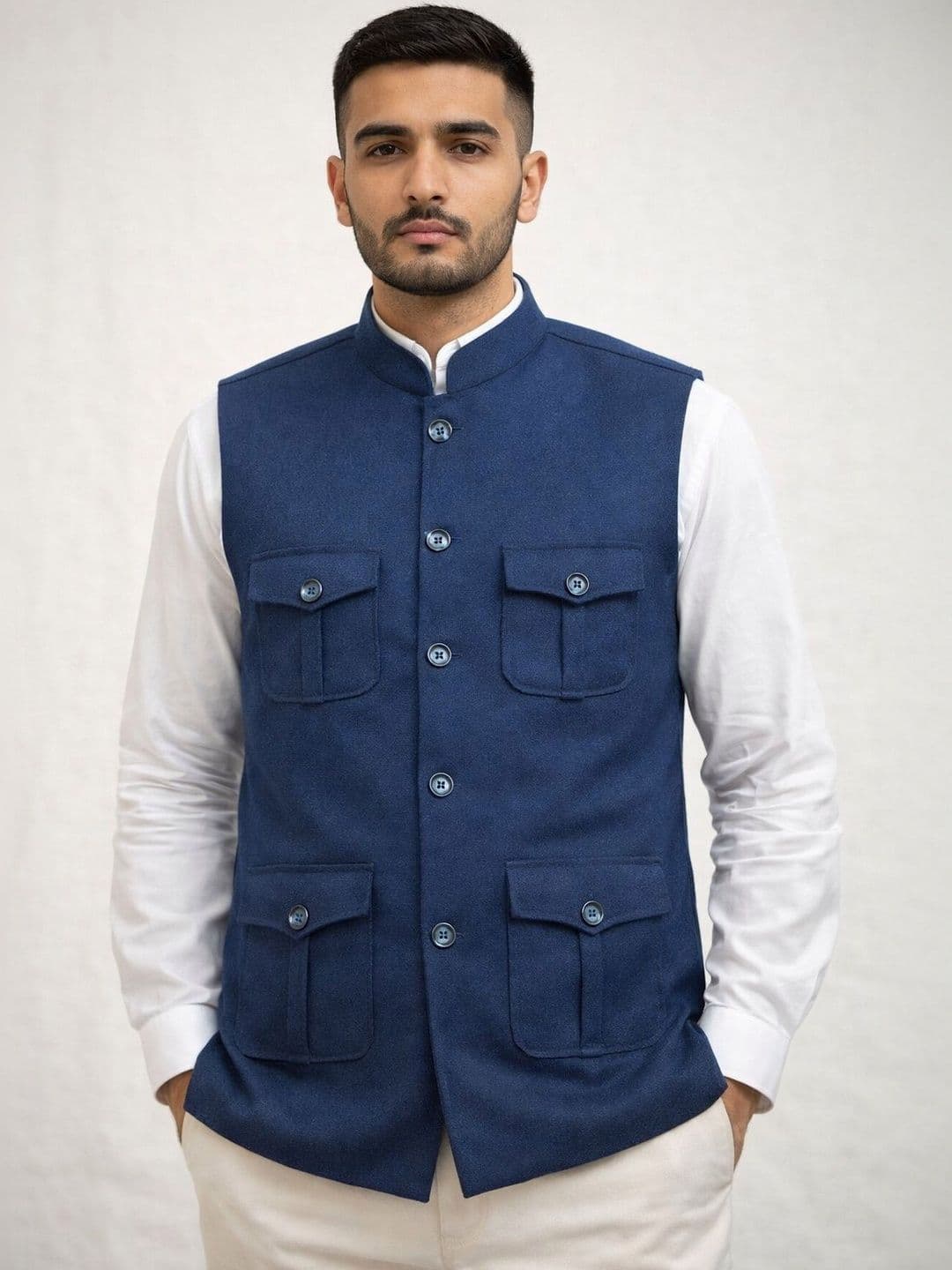 Latest Chikan Garments Mandarian Collar Neck Jacket - view 1