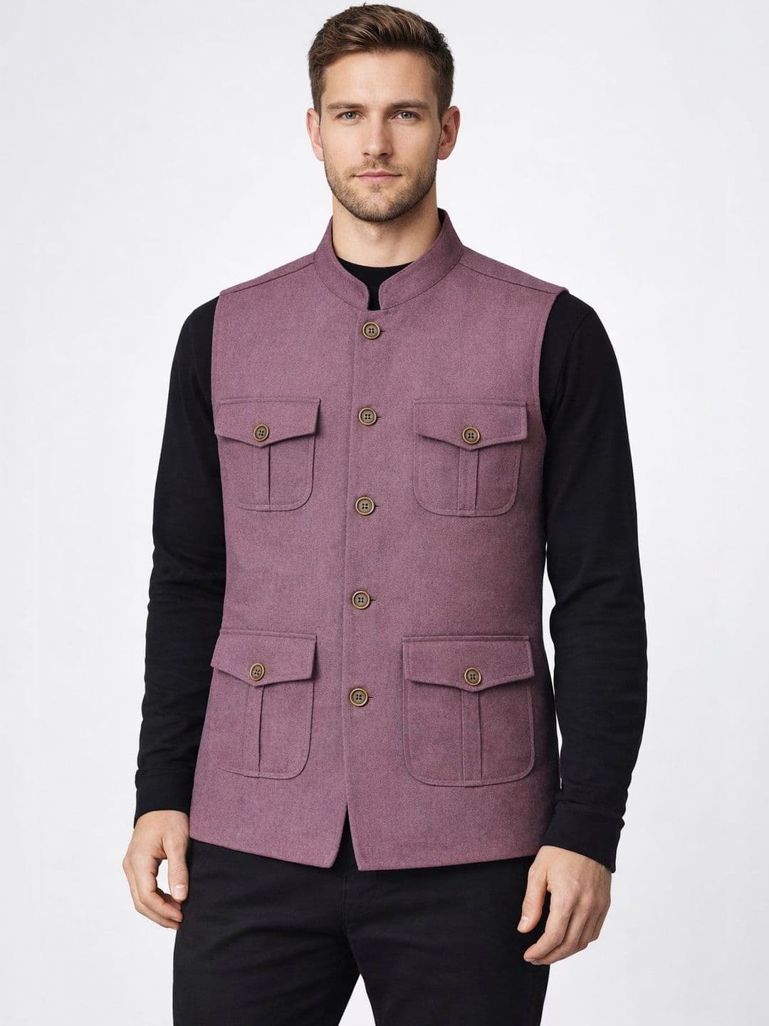 Latest Chikan Garments Mandarian Collar Neck Jacket - view 1