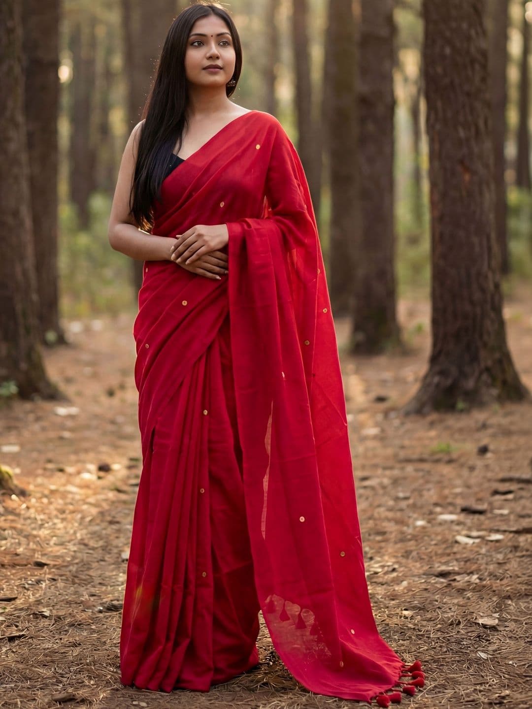 Anouk Embellished Zari Pure Cotton Khadi Saree - view 1