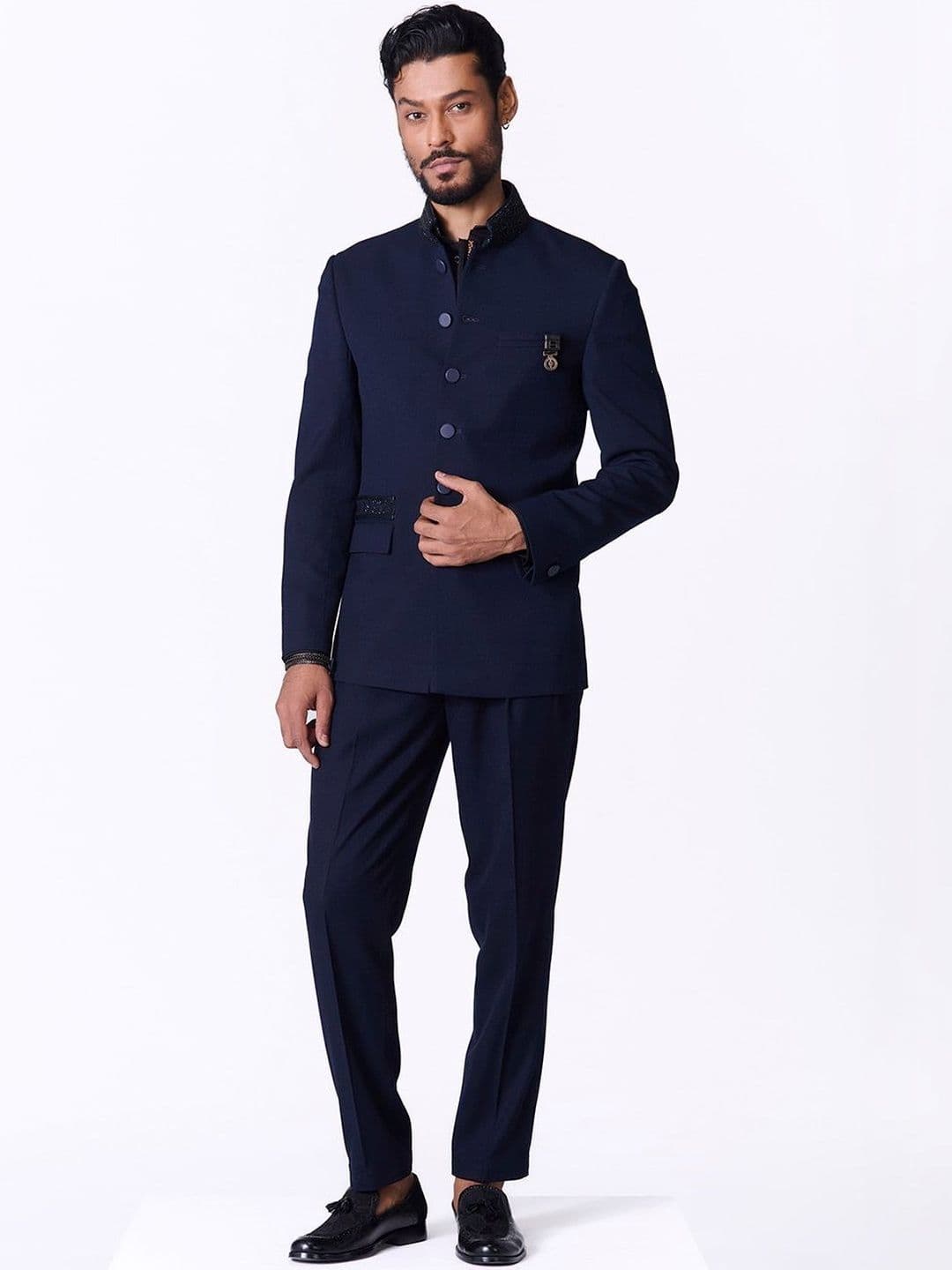 S&N by Shantnu Nikhil Men Tailored Jacket with Embroidered - view 1