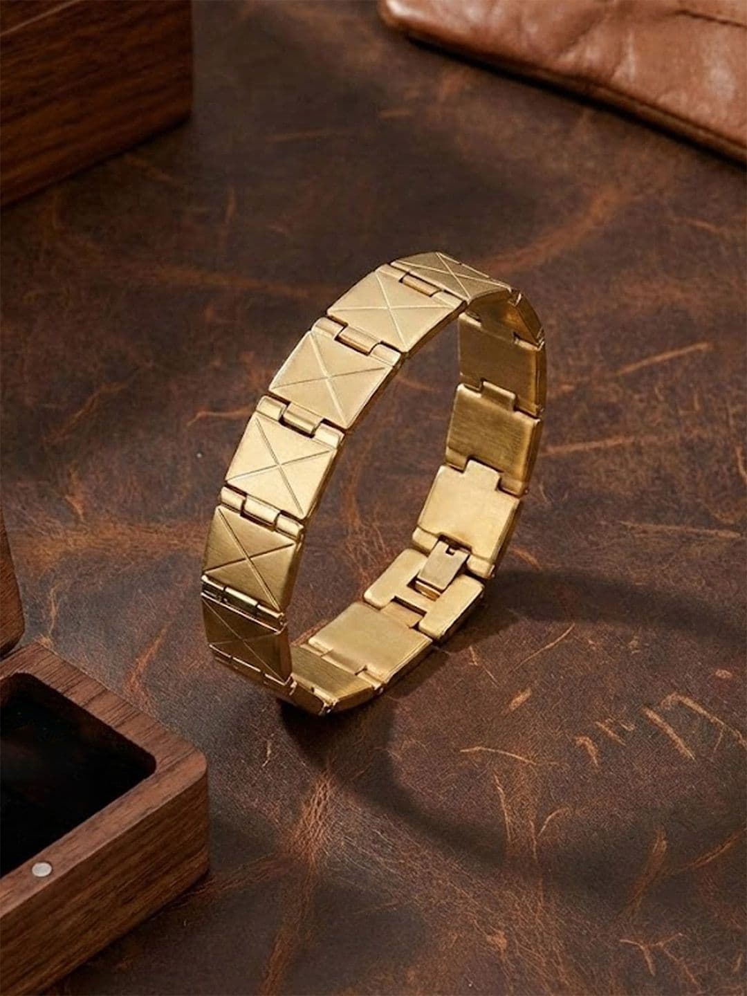 Adwitiya Collection Men Gold-Plated Link Bracelet - view 1