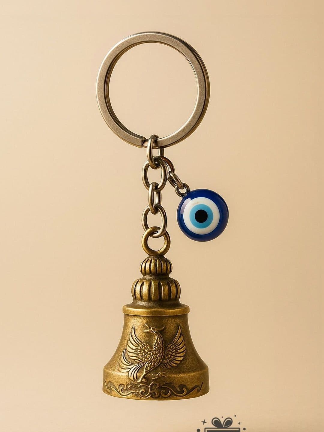 GT Gala Time Falcon Design Bell Textured Charm Evil Eye Key chain - view 1