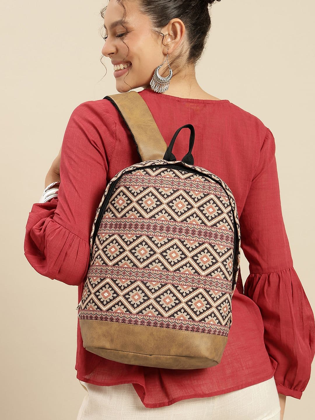 Anouk Women Geometric Printed Backpack - view 1