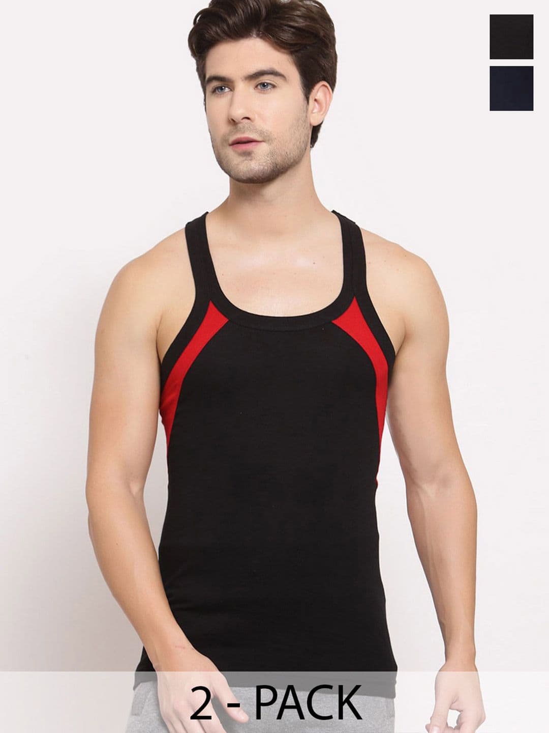 Sporto by Macho Pack Of 2 Round Neck Pure Cotton Gym Vest - view 1