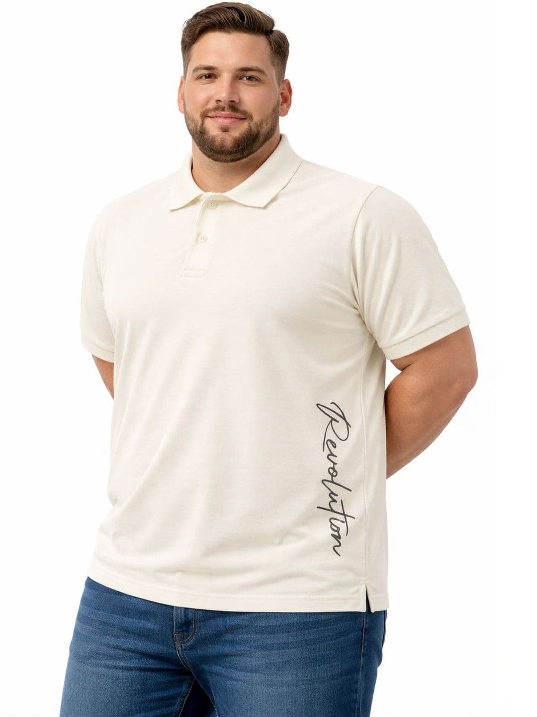 STYLE ACCORD Men Typography Printed Polo Collar T-shirt - view 1