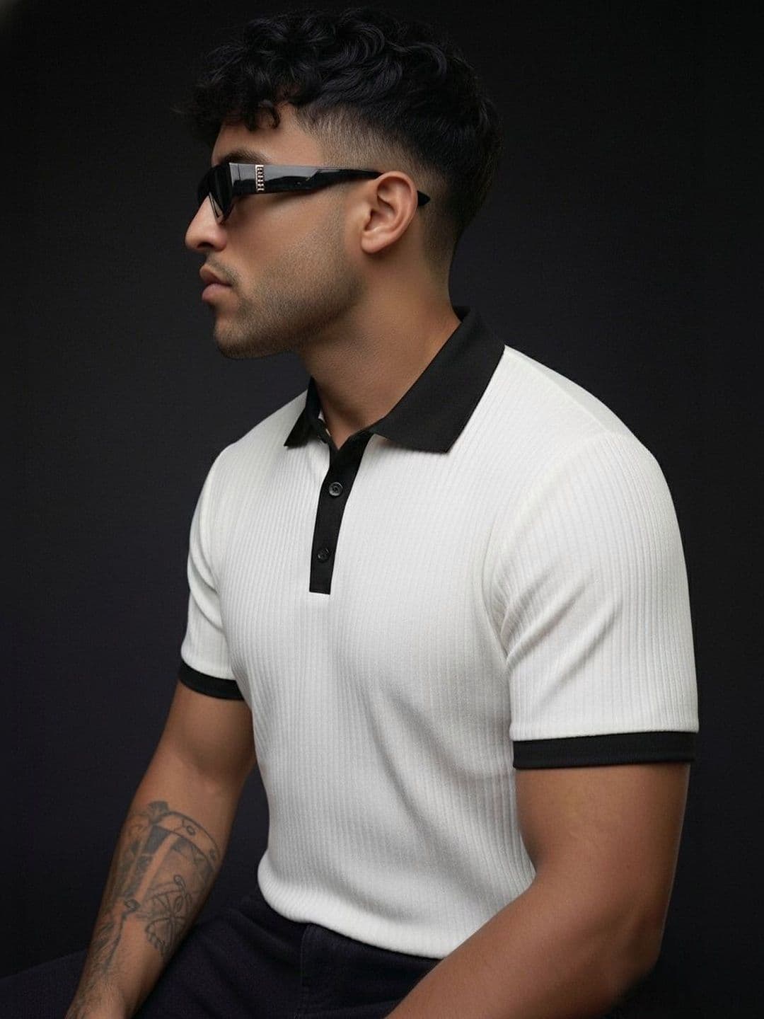R.Code by The Roadster Life Co. Men Polo Collar T-shirt - view 1