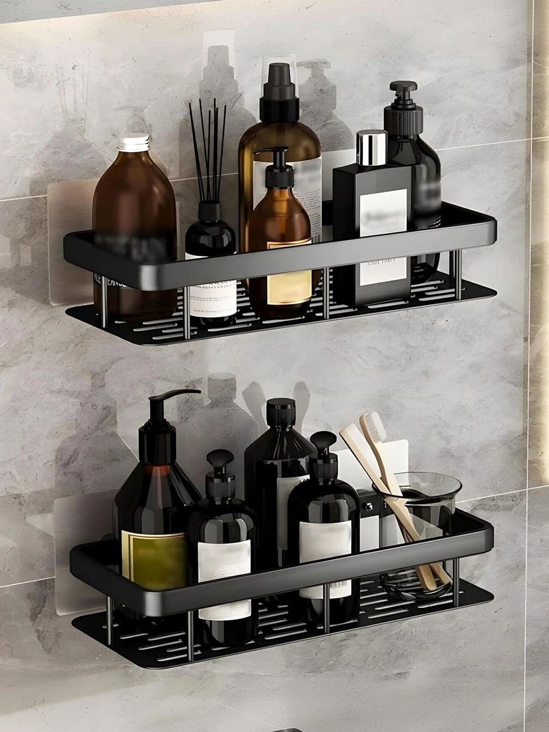 DXDT 2 pieces Multipurpose Black Steel Bathroom Kitchen rack - view 1