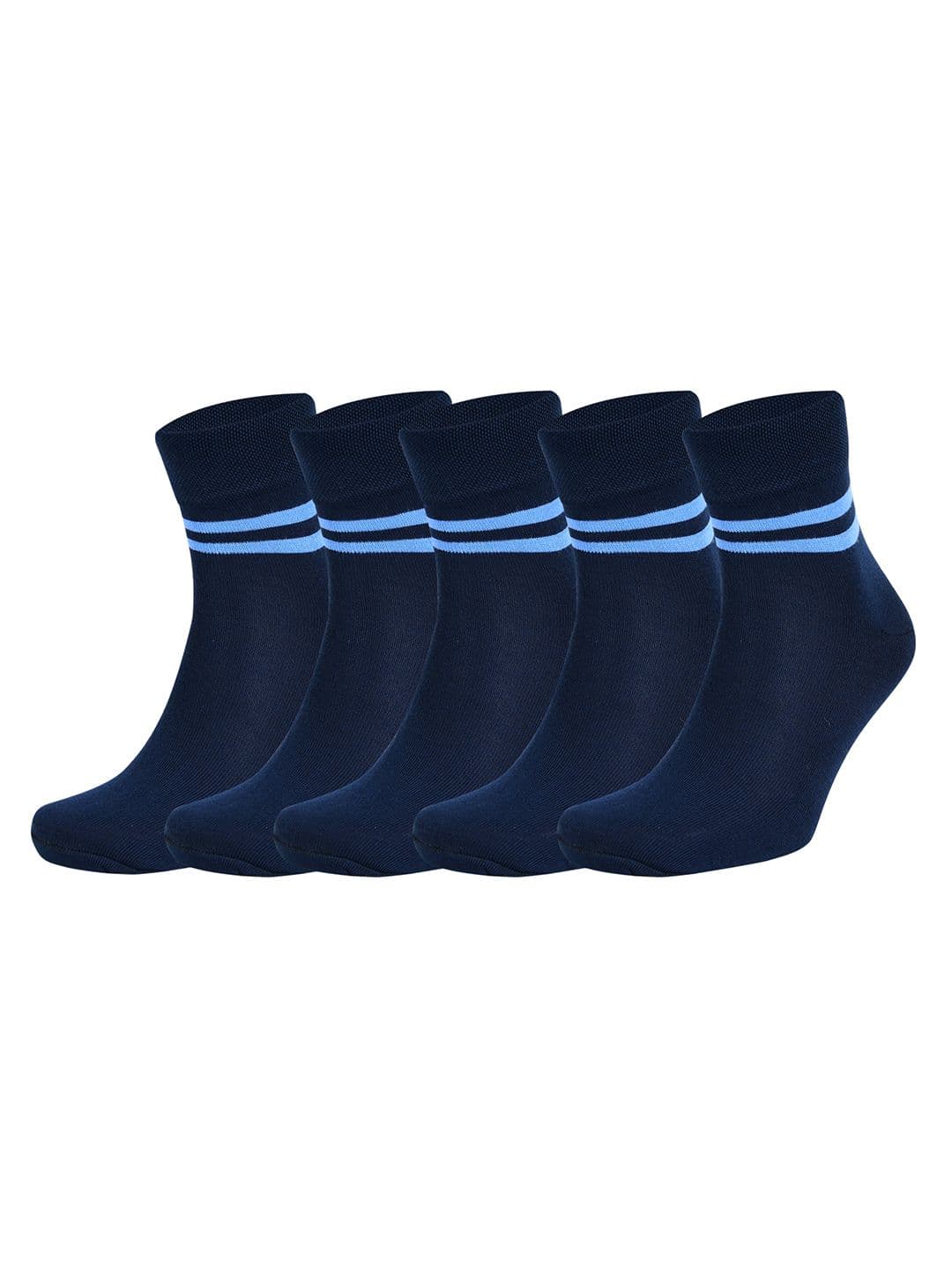 bizala Unisex Kids Pack of 5 Cotton Blend Striped Above Ankle Socks - view 1
