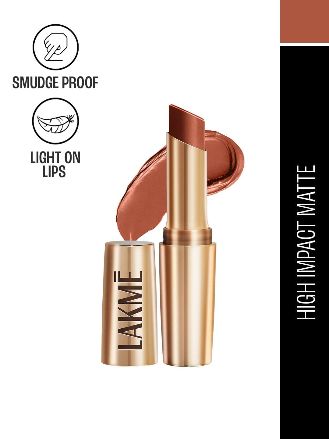 Lakme 9to5 Powerplay Priming Matte Lipstick With Vit E Lasts 16Hr 3.6g - Caramel Latte - view 1