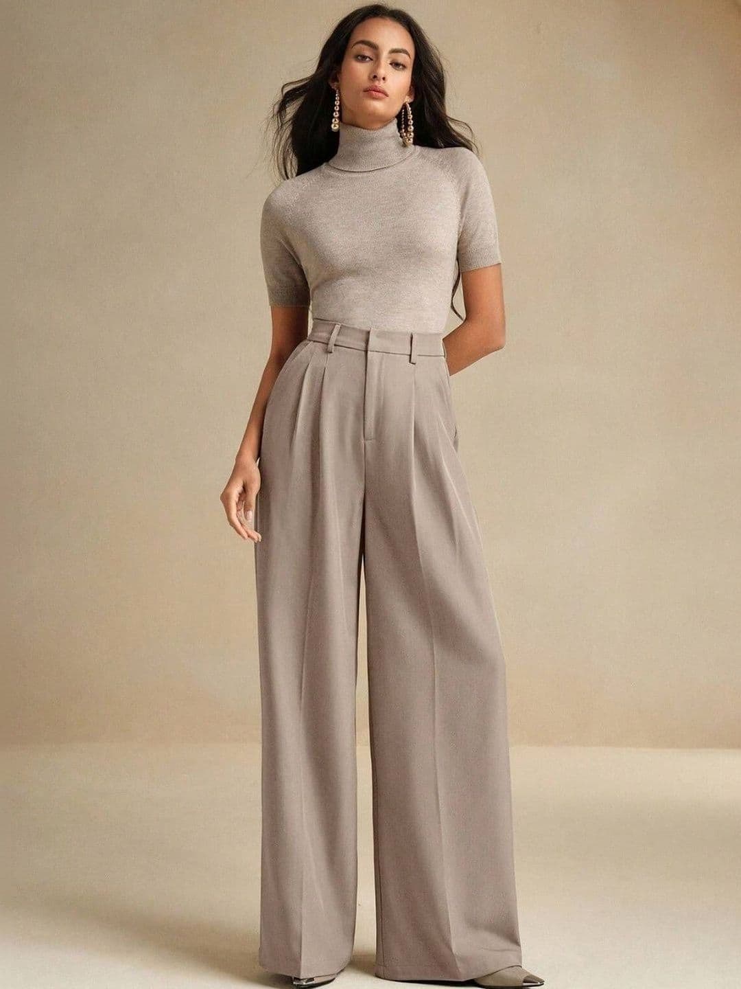 Stylecast X Kotty Women Loose Fit High-Rise Wide Leg Trousers - view 1