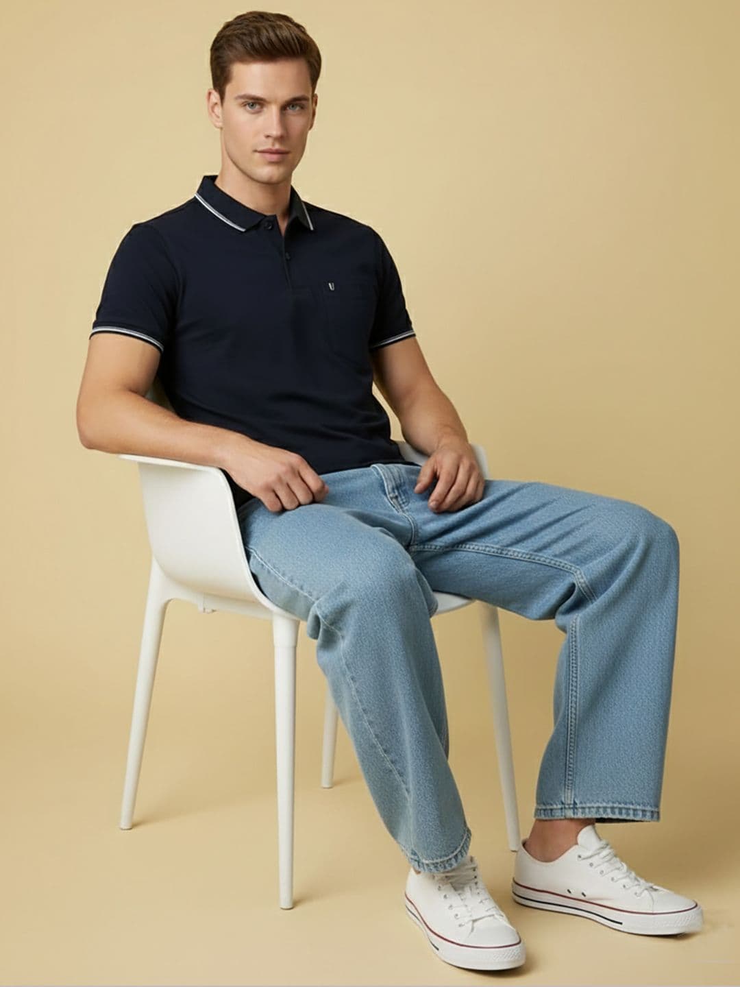 UNIBERRY JEANS Men Polo Collar Pockets T-shirt - view 1