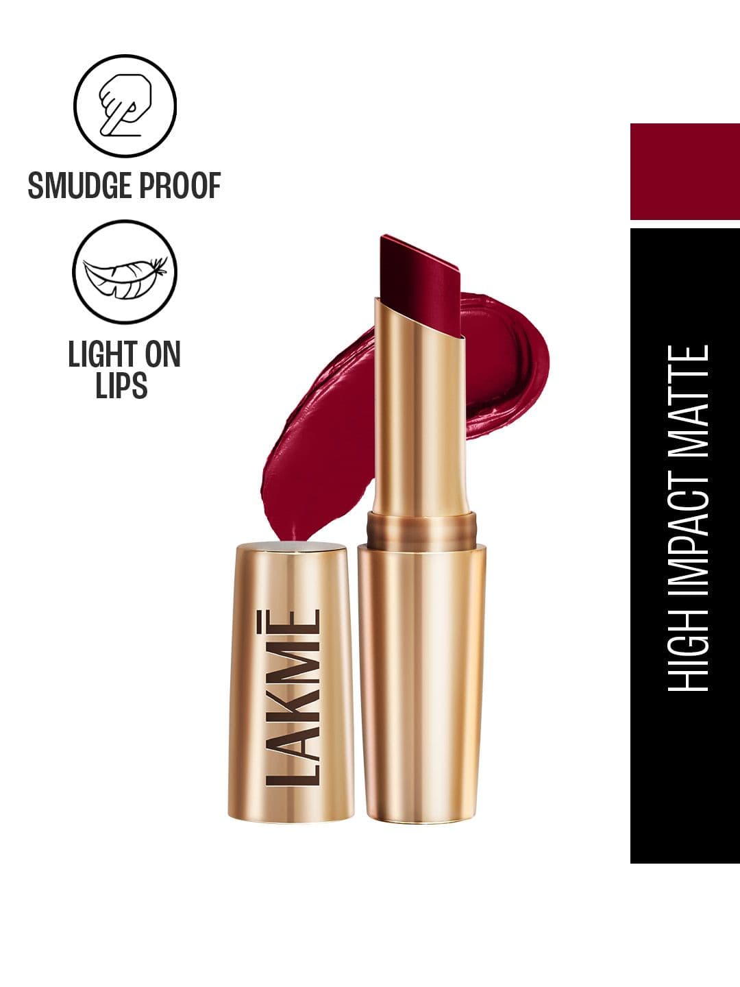 Lakme 9to5 Powerplay Priming Matte Lipstick 3.6g - Lasts 16hrs - Burgundy Passion - view 1