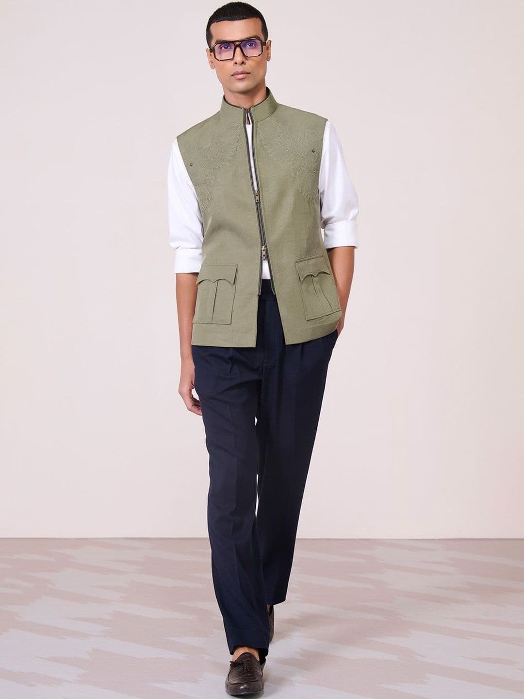 S&N by Shantnu Nikhil Woven Nehru Jacket - view 1