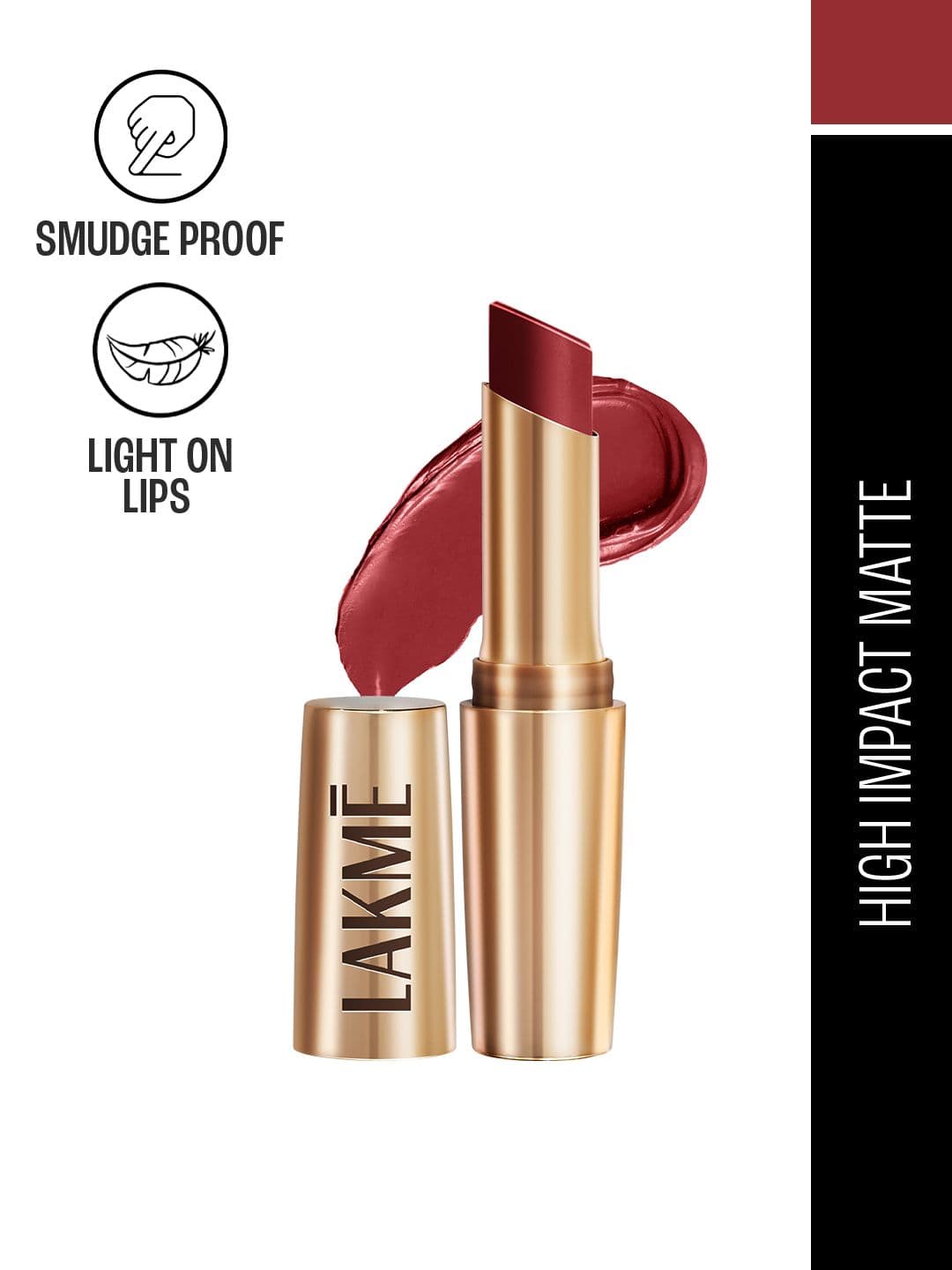 Lakme 9to5 Powerplay Priming Matte Lipstick With Vit E Lasts 16Hr 3.6g - Cherry Chic - view 1