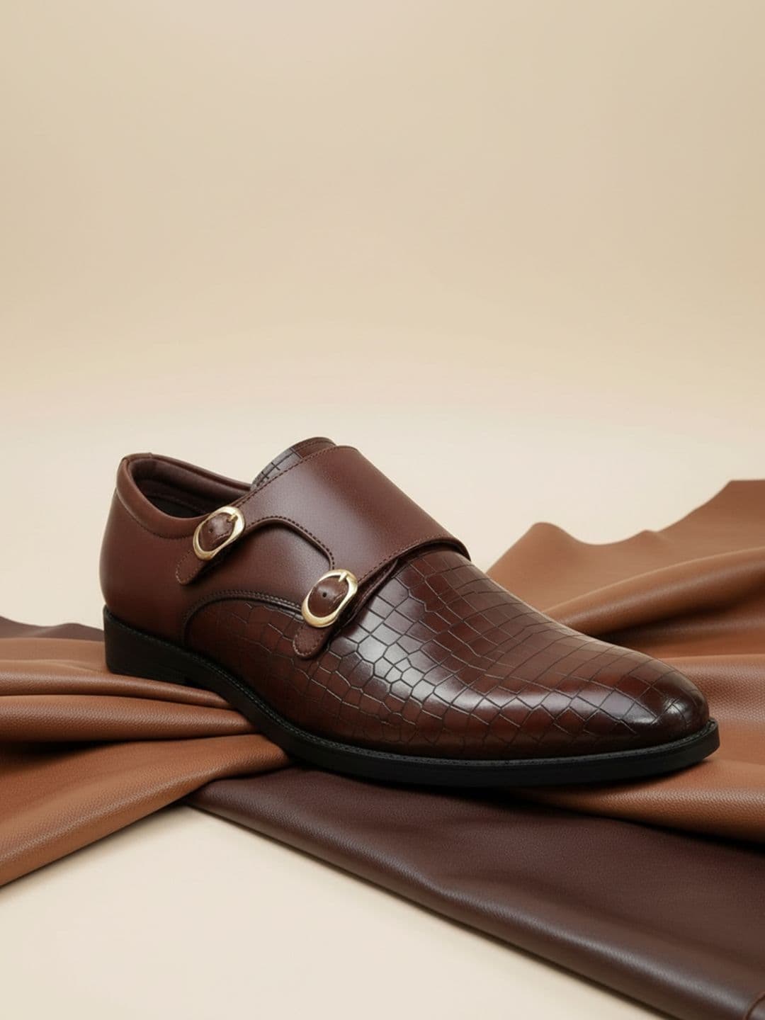 House of Pataudi Men Leather Formal Monk Shoes - view 1