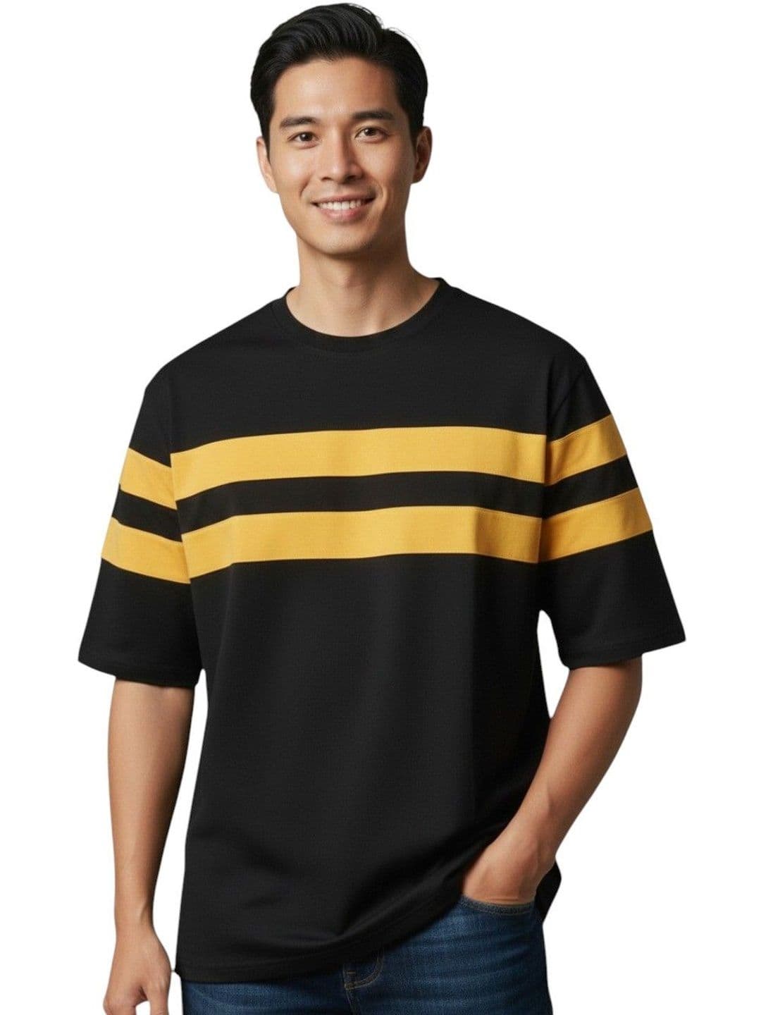 Moda Rapido Striped Round Neck T-shirt - view 1